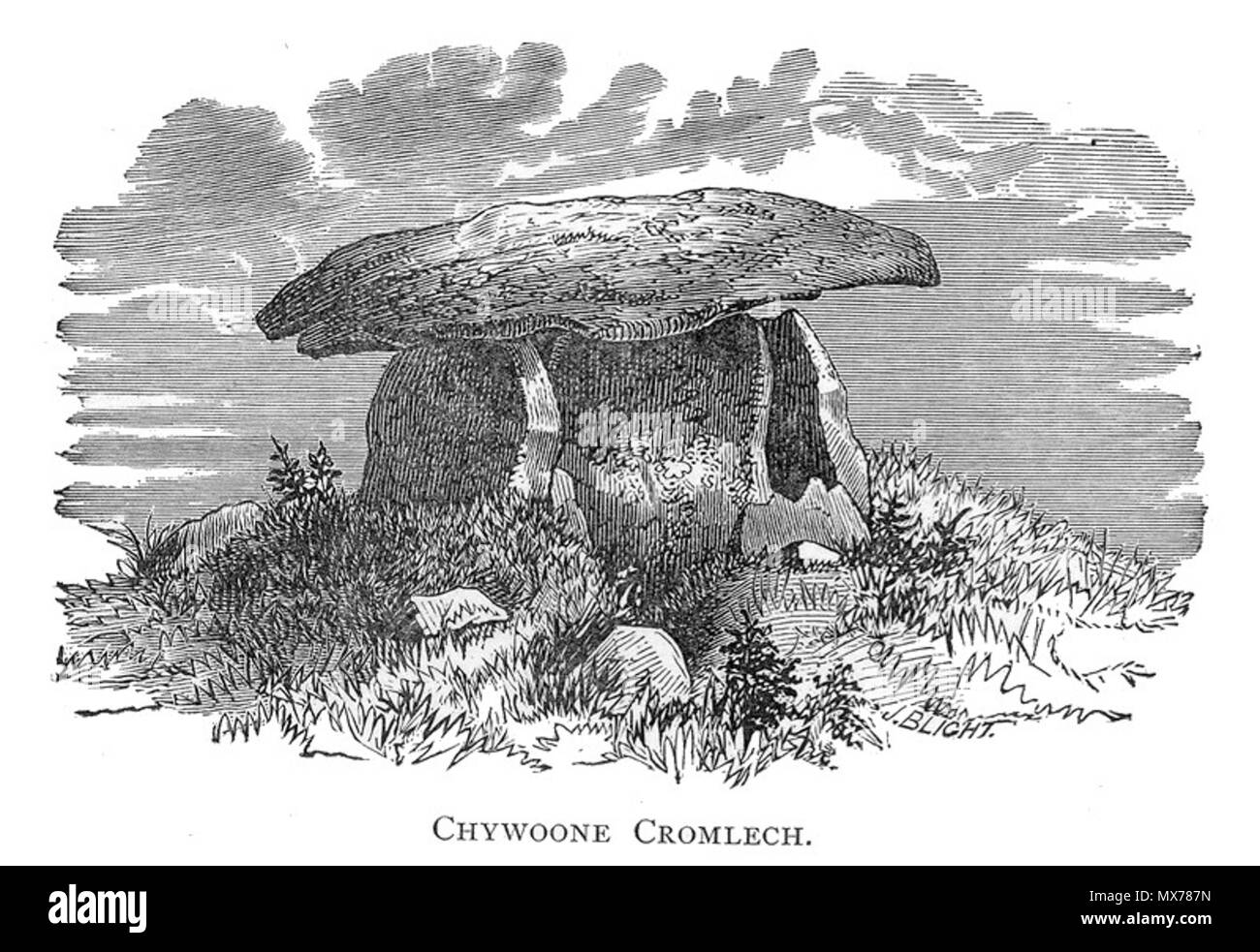 . Chun Quoit - Morvah - Cornwall - REGNO UNITO . 1872. William Copeland Borlase (1848-1899) 130 Chunquoitborlase2 Foto Stock