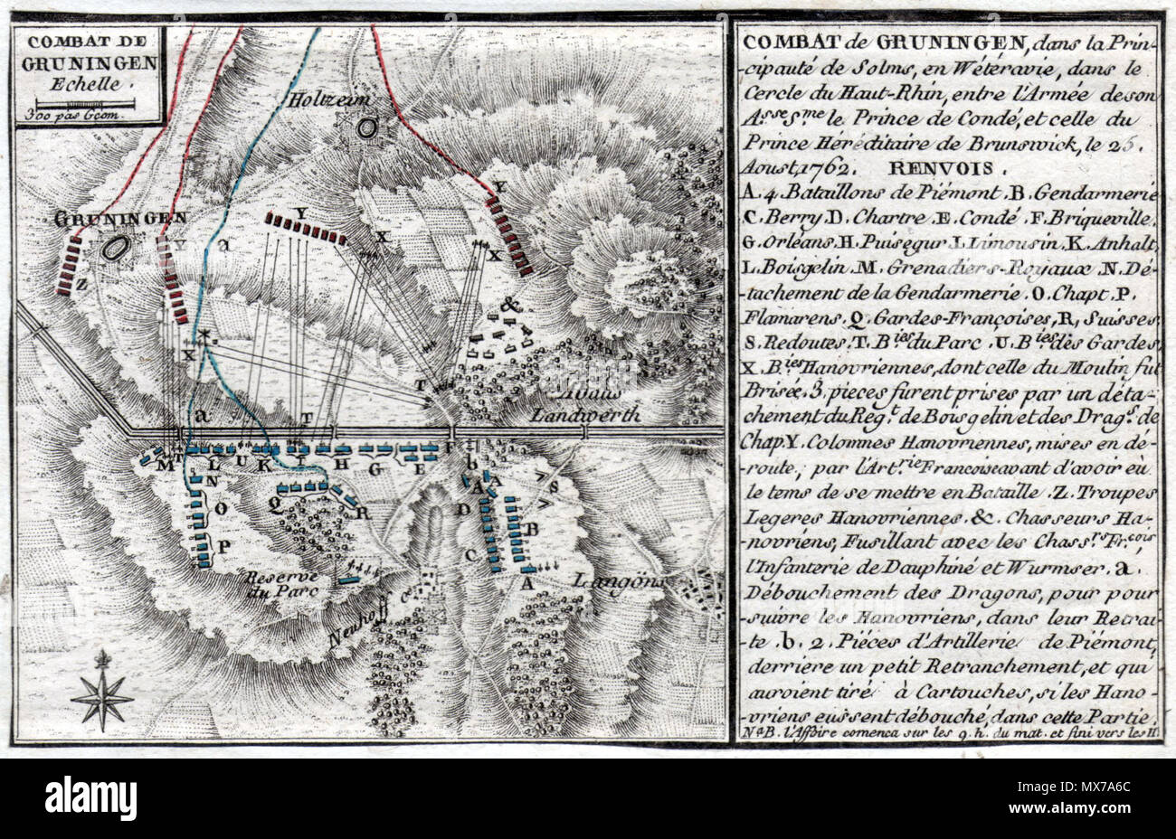 . Deutsch: Schlacht bei Grüningen Français : Bataille de Grüningen . 1762 (?) 139 combattere de Gruningen 1762 Foto Stock