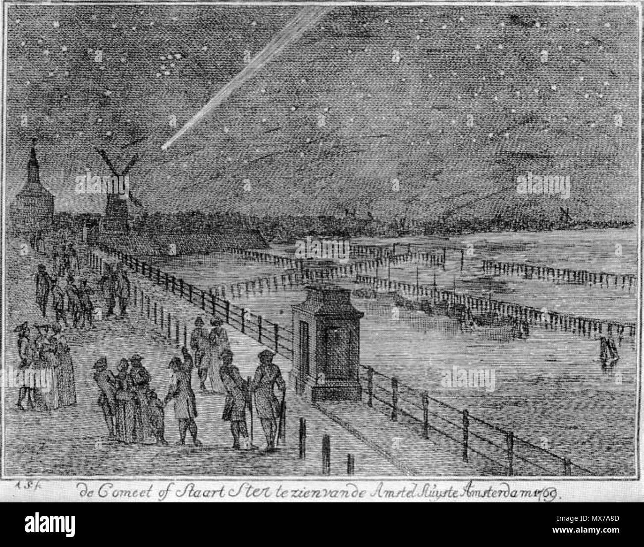 . Deutsch: Der Große Komet von 1769 über Amsterdam inglese: la grande cometa del 1769 su Amsterdam . 26 luglio 2014, 19:19:04. Anonimo, ca. 1769 140 Comet 1769 Amsterdam Foto Stock