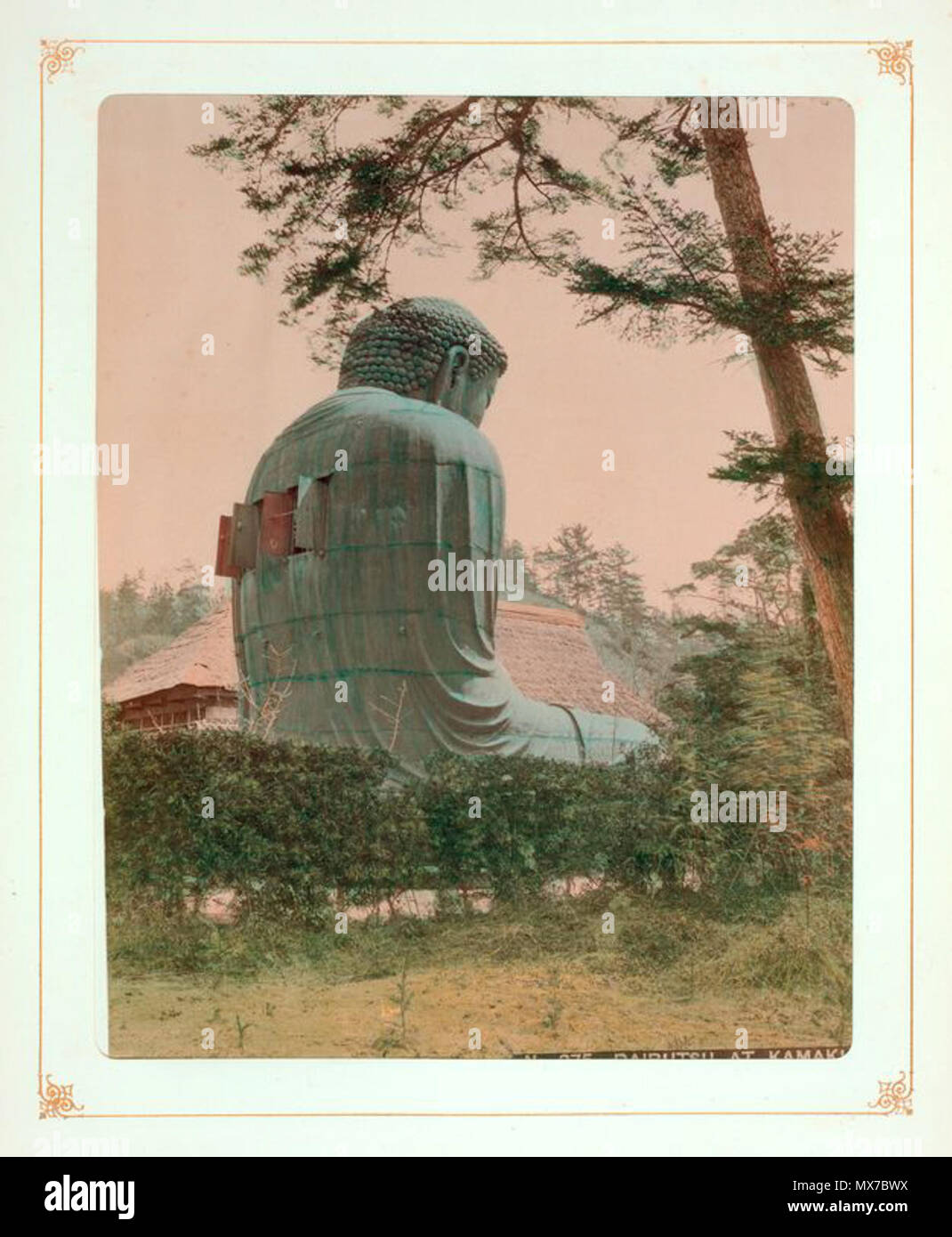 . Daibutsu, Kōtoku-in a Kamakura, Giappone. Colorate a mano albume silver stampa prorably da Adolfo Farsari, tra 1885 e 1890. Data sconosciuta. Adolfo Farsari? 151 DaibutsuBack Foto Stock