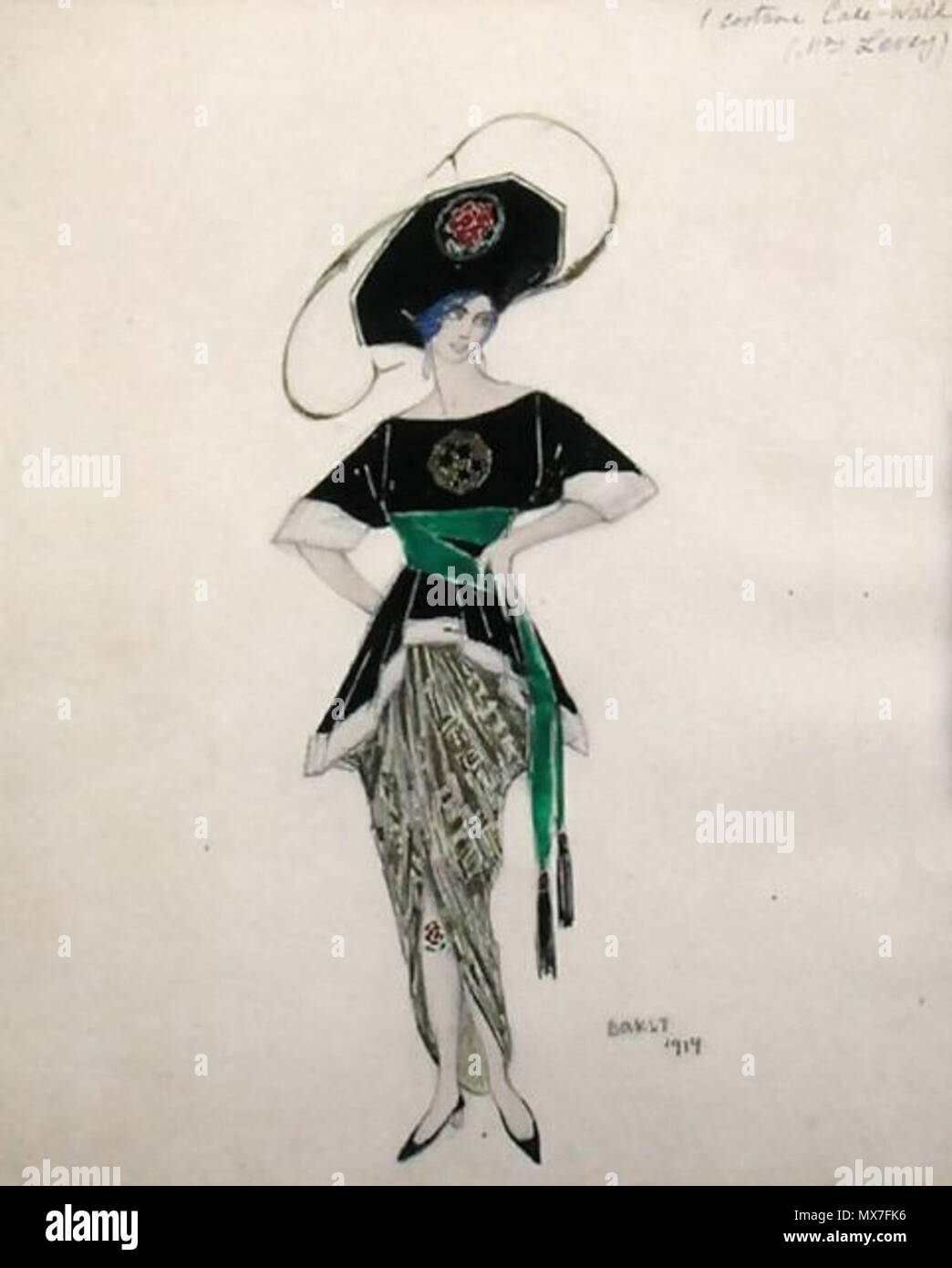 . Costume Design per Ethel prelievo nel "Ciao Tango", 1913 . 1913. Bakst 145 Costume Design per Ethel prelievo nel Ciao Tango da L. Bakst (1914) Foto Stock