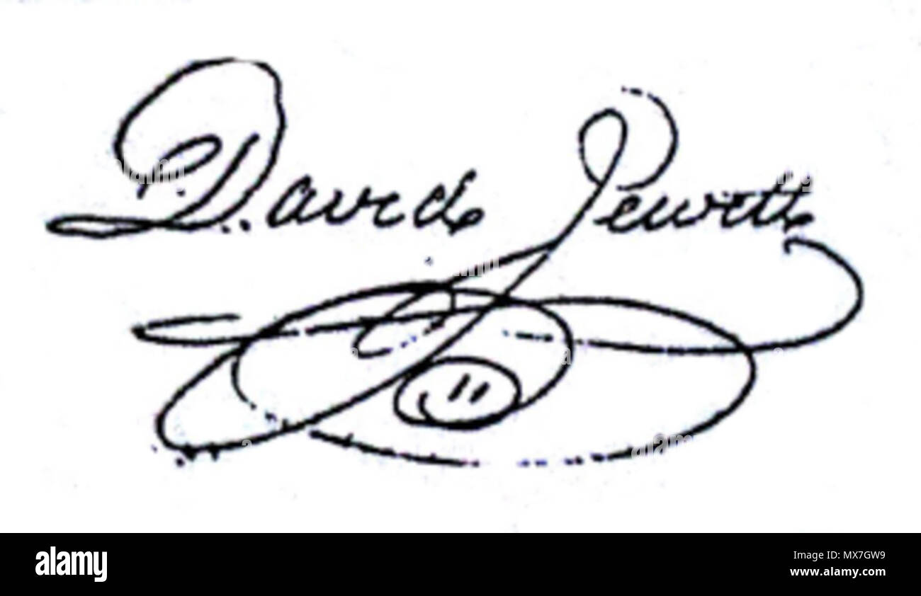 . Inglese: firma del colonnello David Jewett . 17 maggio 2013, 23:57:48. David Jewett 155 David Jewett's firma 1 Foto Stock