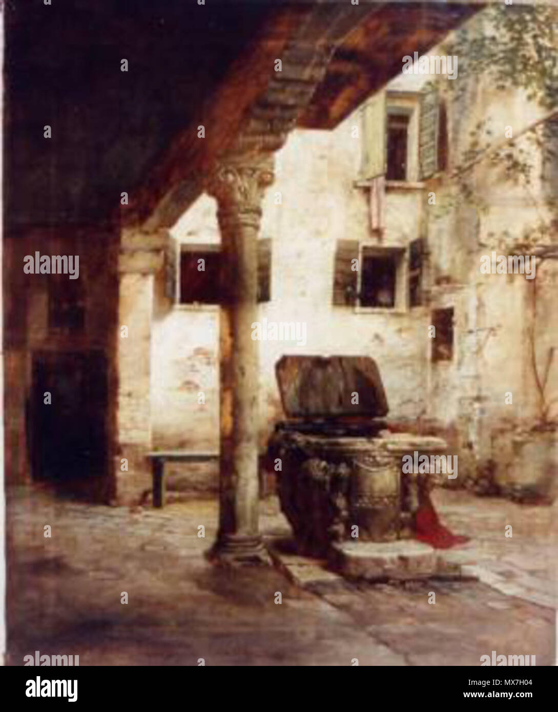 . Inglese: il cortile di Tiziano in casa Venezia, 1880, olio su tela . 1880 155 David-Dalhoff-Neal-WHM Foto Stock