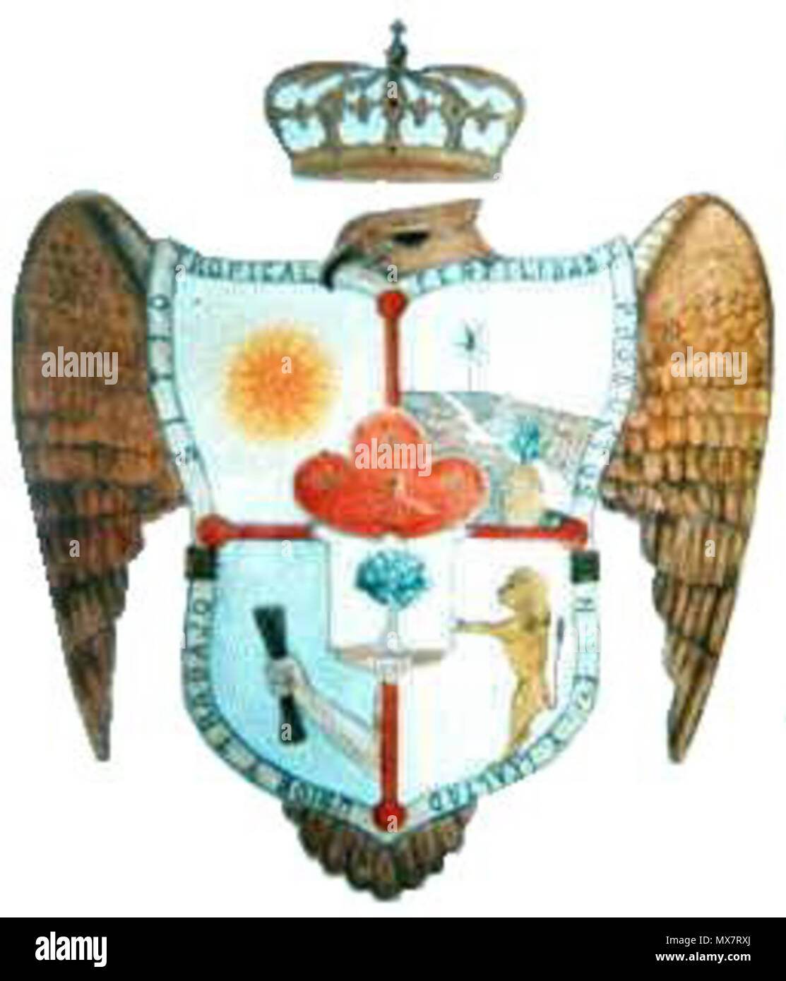 . Español: Escudo del municipio de Amatlan de los Reyes, Veracruz. Il 9 agosto 2012. © 2005. Instituto Nacional para el Federalismo y el Desarrollo Municipal,Gobierno del Estado de Veracruz 195 escudo de Amatlan de los Reyes, Veracruz. Foto Stock