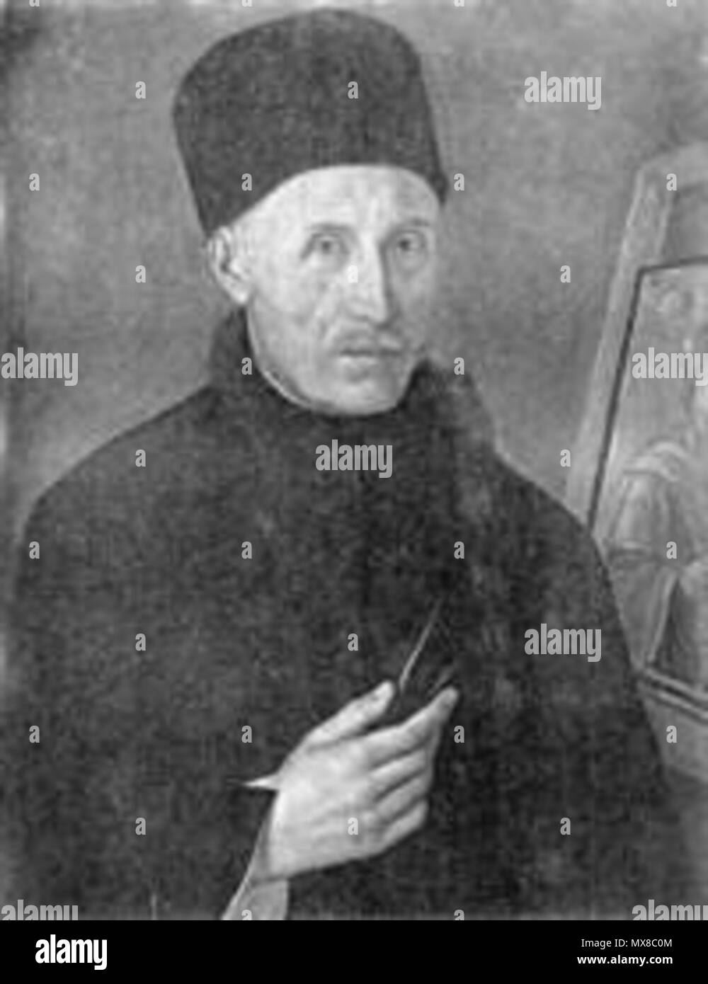 . Български: Портрет на Димитър Зограф, от Станислав Доспевски inglese: Ritratto di Dimitar Zograf, da Stanislav Dospevski . Български: Около 1860 Inglese: nel 1860 circa . Български: Станислав Доспевски (1823-1878) inglese: Stanislav Dospevski (1823-1878) 164 Dimitar Zograf di Stanislaw Dospewski Foto Stock