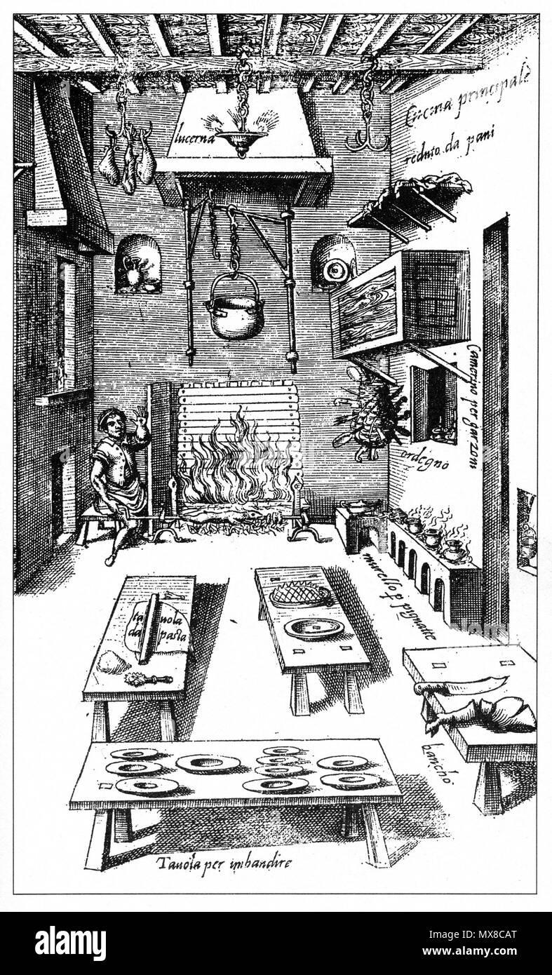 302 Italienische Küche Foto Stock