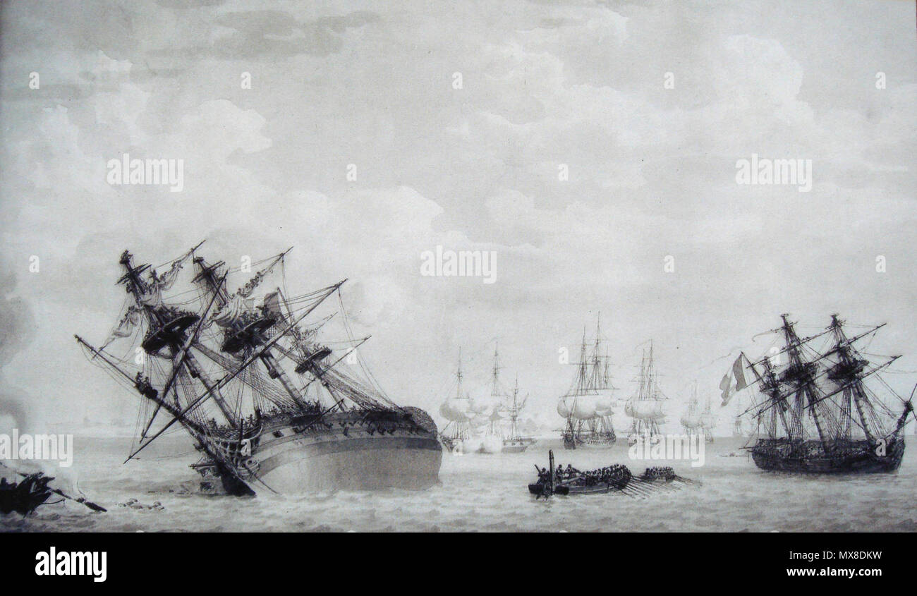. Inglese: Regulus arenati su i banchi di Les Palles Agosto 12 1809 . Inizio del XIX secolo. Louis-Philippe Crepin (1772-1851) 515 Regulus arenati su i banchi di Les Palles 12 Agosto 1809 Foto Stock
