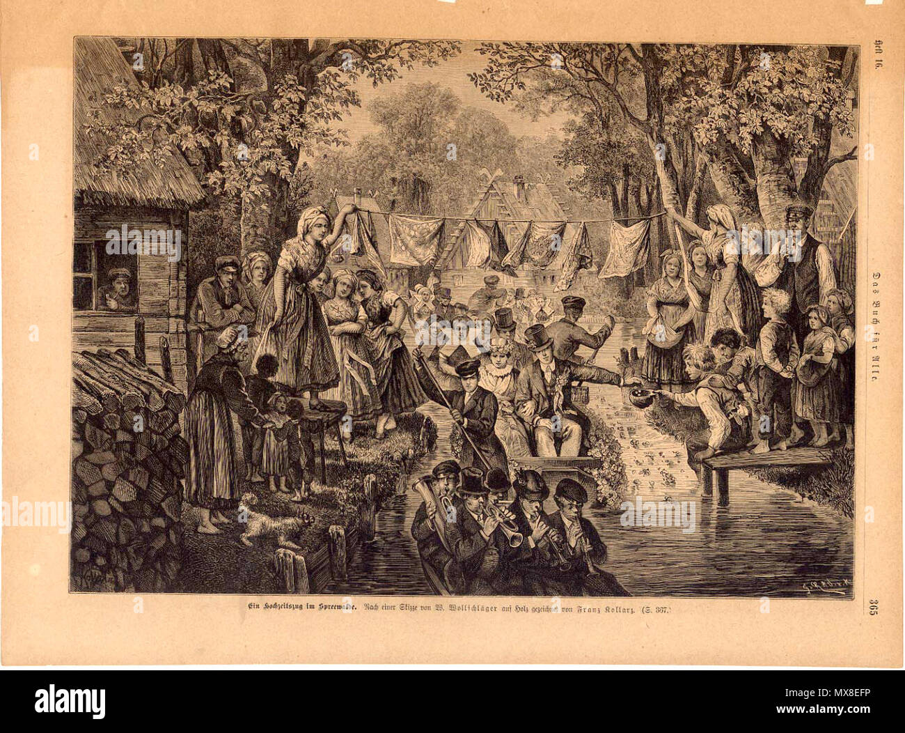 . Tedesco: Ein Hochzeitszug Spreewalde im . 1882. Franz Kollarz (1825-1894) Dopo W. Wollschläger 182 Ein Hochzeitszug Spreewalde im Foto Stock