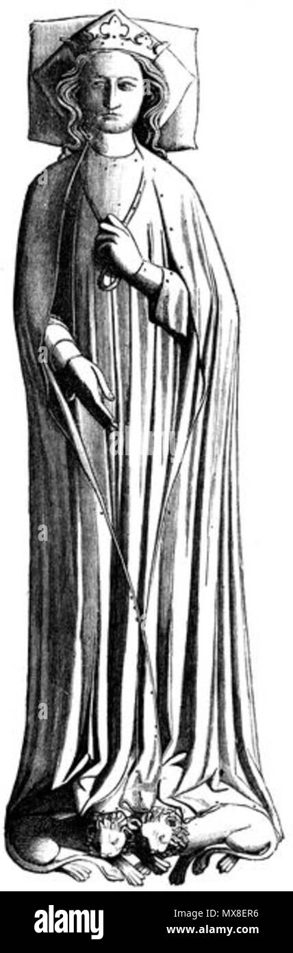 . Inglese: effigie di Eleonora di Castiglia, regina di Edward I., in Westminster Abbey . 1915. Storia dell'Inghilterra da SAMUEL R. Gardiner 183 EleanorCast Foto Stock