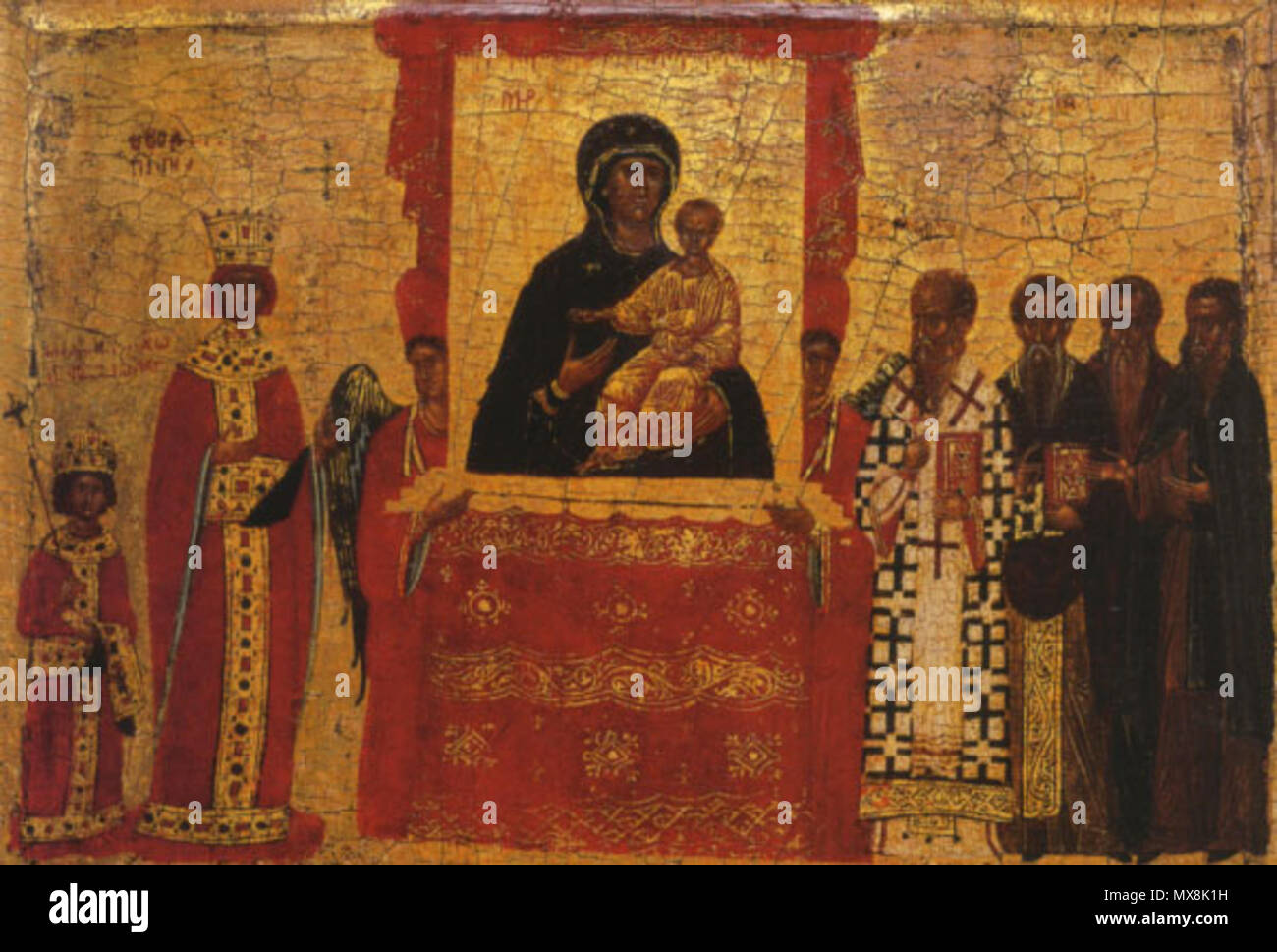 . Festa dell'Ortodossia (dettaglio di di Bisanzio icona) . Xv secolo. anonomus 204 Festa dell Ortodossia XVc Foto Stock