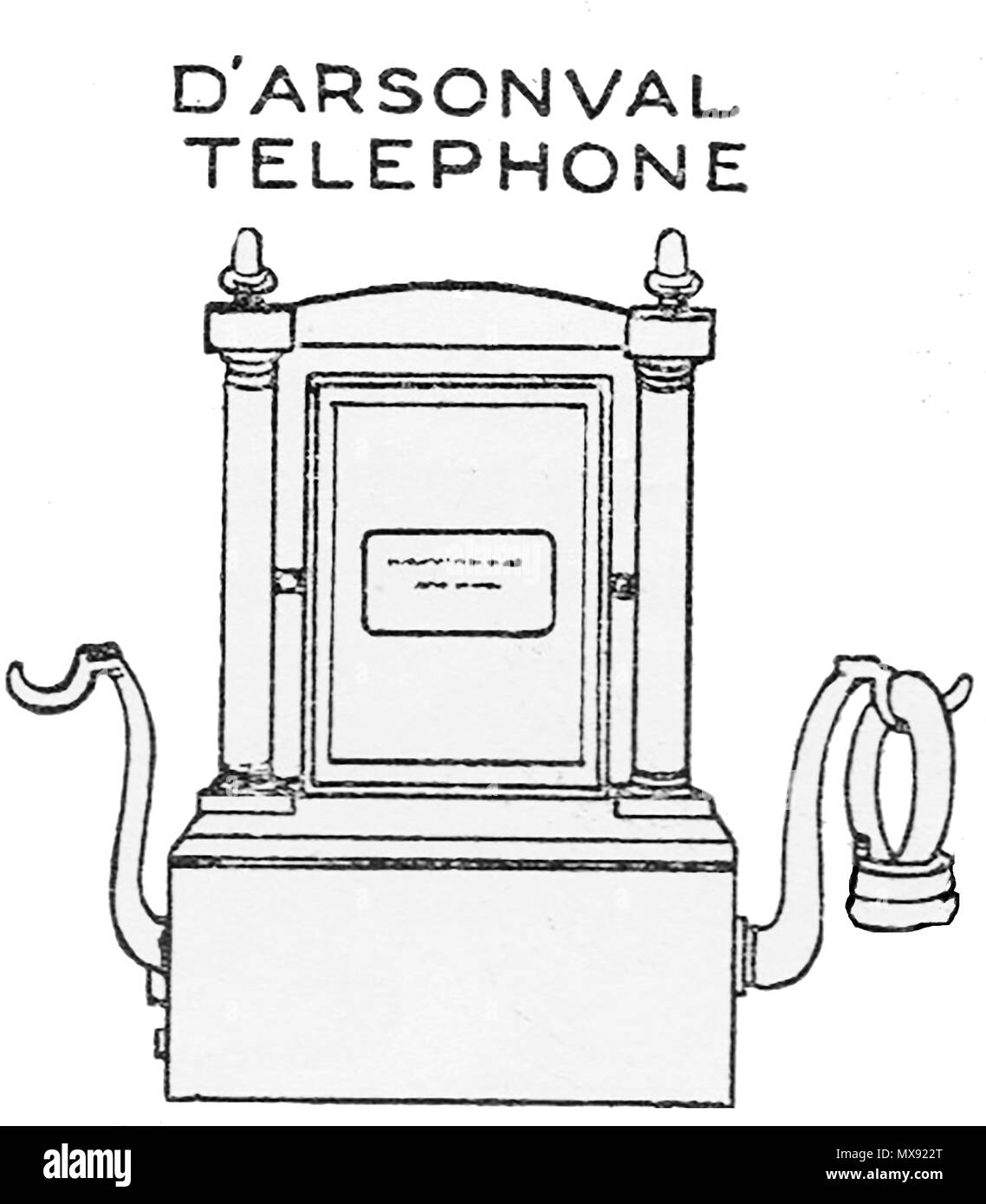 Primi apparecchi telefonici - Un 1930 Illustrazione di un D'Aesonval telefono dispositivo di trasmissione Foto Stock