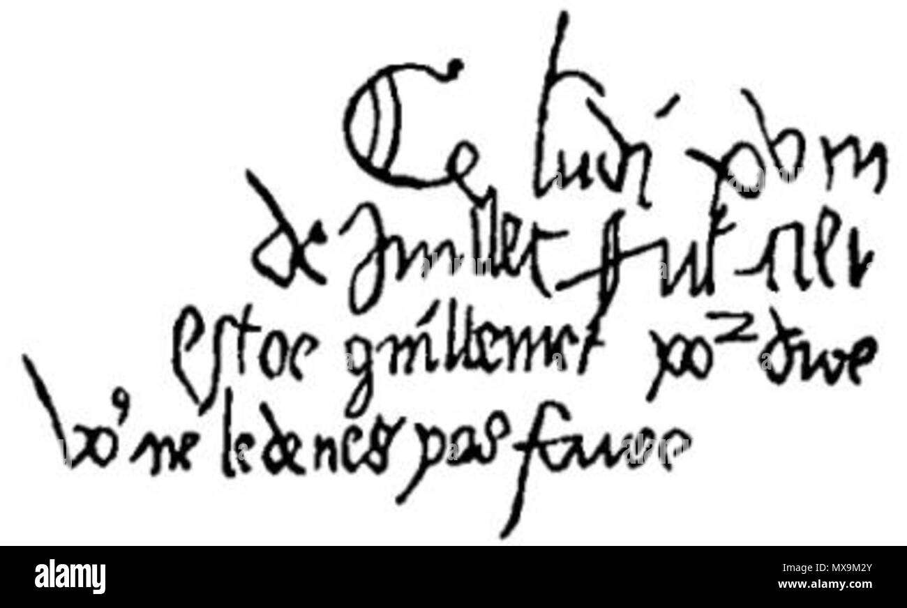 . Français : Histoire du donjon de Loches, pagina 109 Iscrizione dans un cachot . 11 agosto 2013, 20:38:25. Edmond Gautier 280 Histoire-mastio-loches-p109 Foto Stock