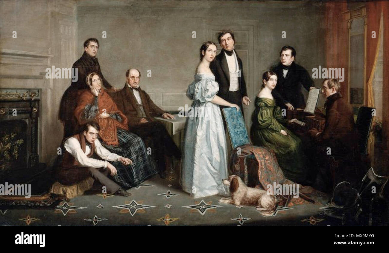 . La famiglia Hollingsworth. circa 1840. Olio su tela. 106.68 x 183.2 cm (42 x 72 1/8 in.). Museo delle Belle Arti di Boston . circa 1840. George Hollingsworth 283 HollingsworthFamily ca1840 byGeorgeHollingsworth MFABoston Foto Stock
