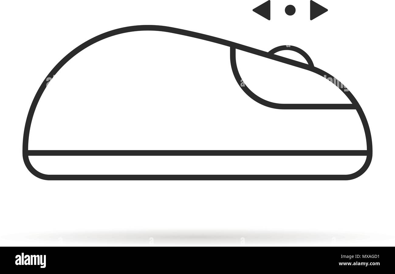Linea sottile su e giù per scorrere il mouse del computer icona Illustrazione Vettoriale