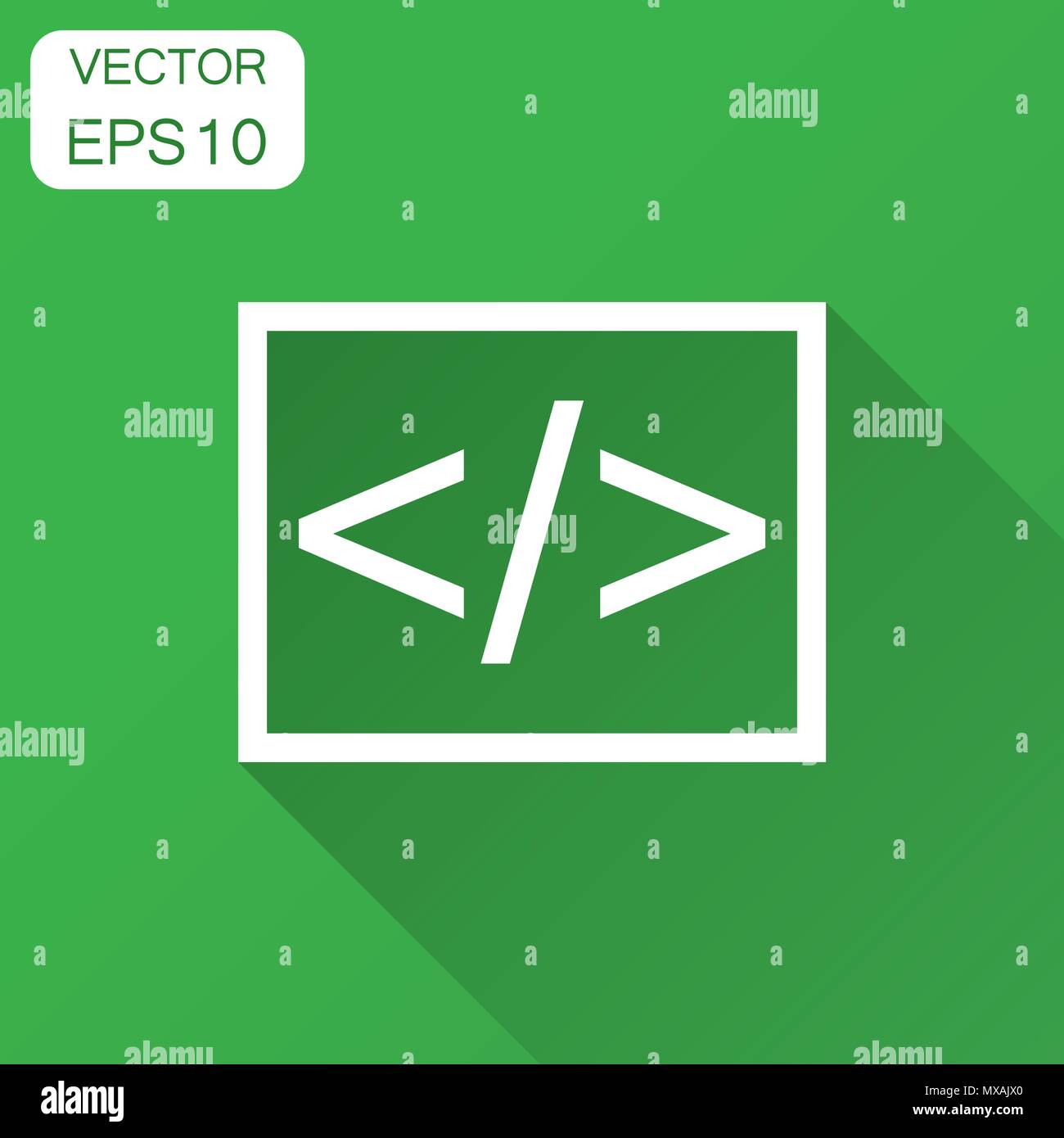 Aziendale open source icona vettore in uno stile piatto. Programmazione Api illustrazione con lunga ombra. Programmatore il concetto di tecnologia. Illustrazione Vettoriale