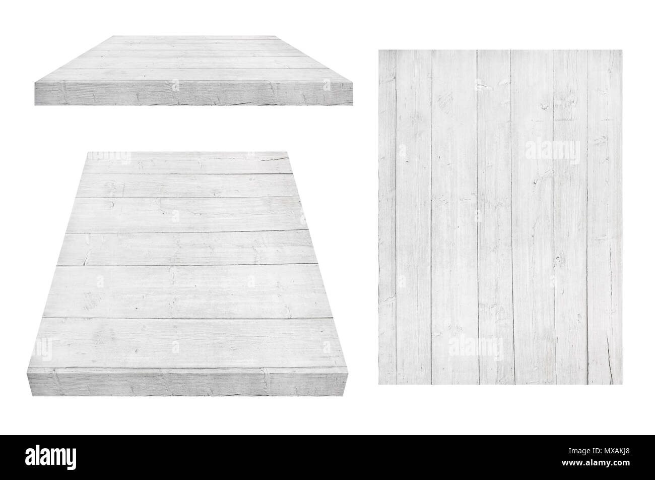 Bianco parete in legno, tavolo, la superficie del pavimento in legno, texture. Gli oggetti sono isolati su sfondo bianco Foto Stock Bianco parete in legno, tavolo, la superficie del pavimento in legno, texture. Gli oggetti sono isolati su sfondo bianco Foto Stock