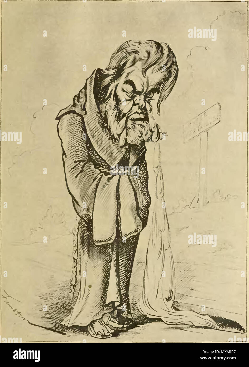 . Français : Caricatura de Jules Favre . 6 dicembre 2011. vers 1870 311 Jaures-Histoire Socialiste-XI-p113 Foto Stock