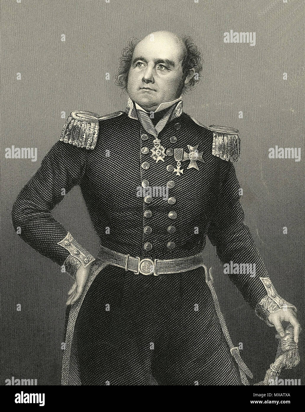 . Inglese: Sir John Franklin (1786-1847), inglese capitano di mare Artico e explorer. . Sconosciuto 321 John Franklin Foto Stock