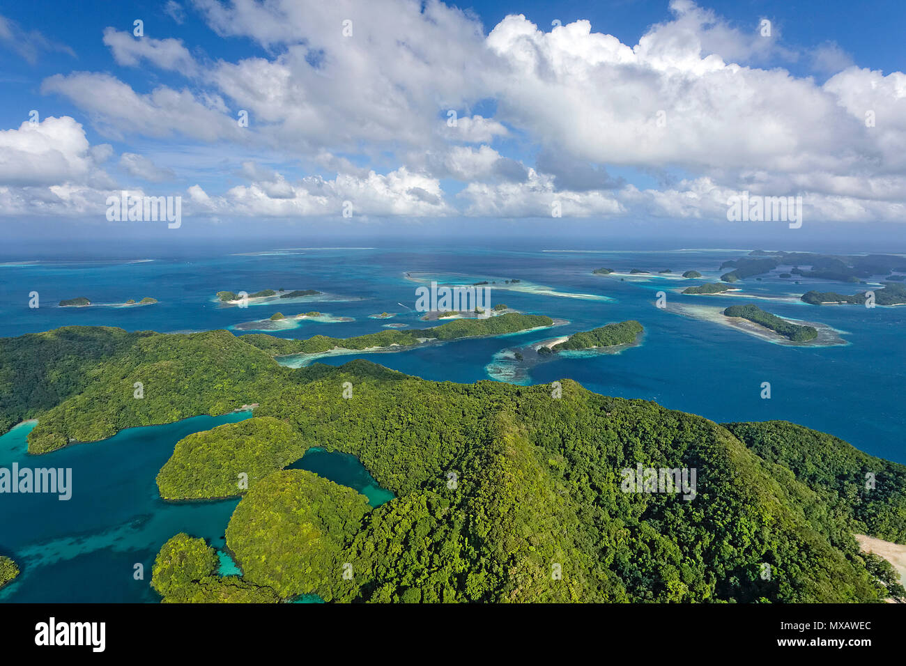Luftaufnahme von Palau, Mikronesien, Asien | vista aerea di Palau, Micronesia, Asia Foto Stock