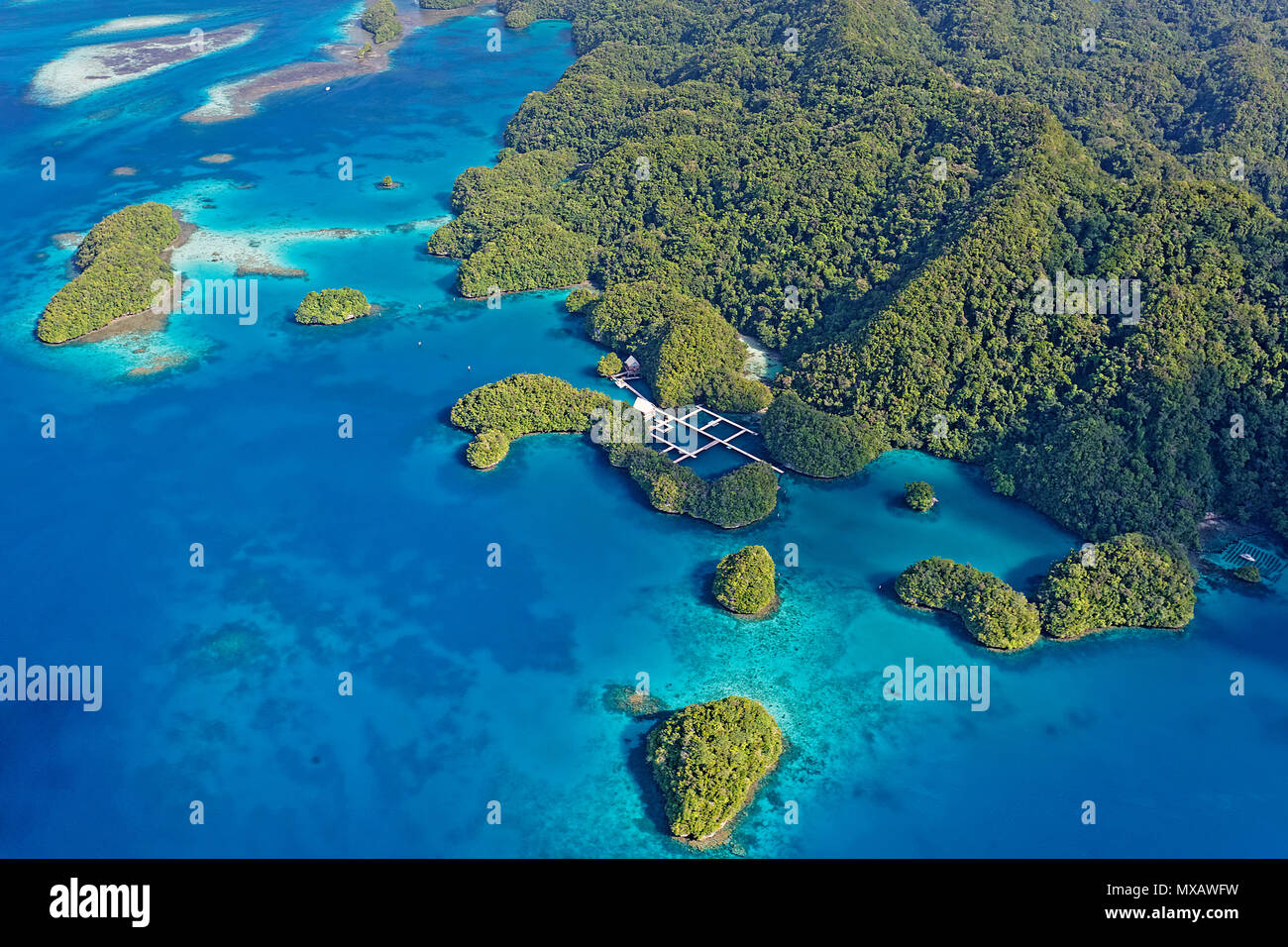 Luftaufnahme von Palau, Mikronesien, Asien | vista aerea di Palau, Micronesia, Asia Foto Stock