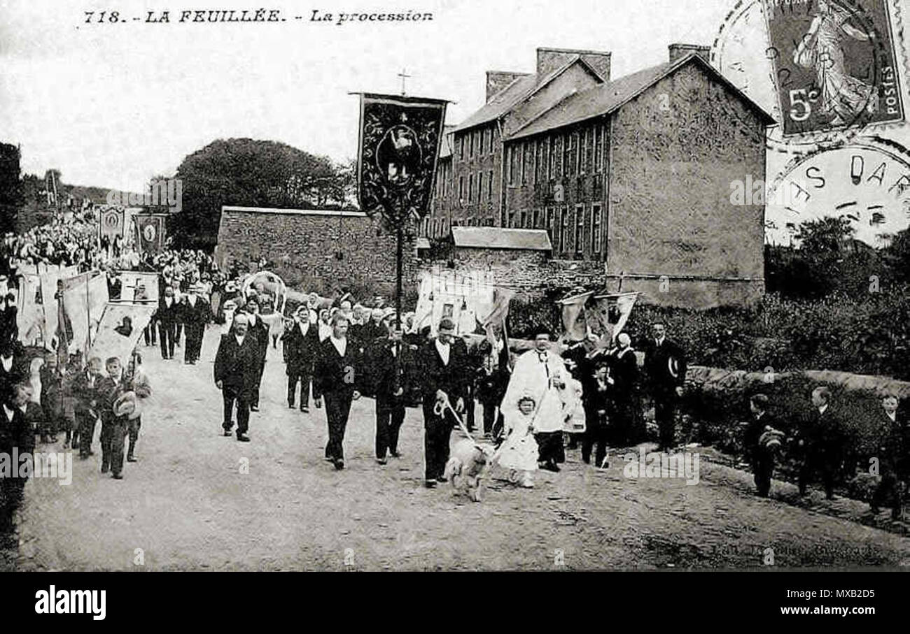 354 La Feuillée, pardon de la Saint-Jean Foto Stock