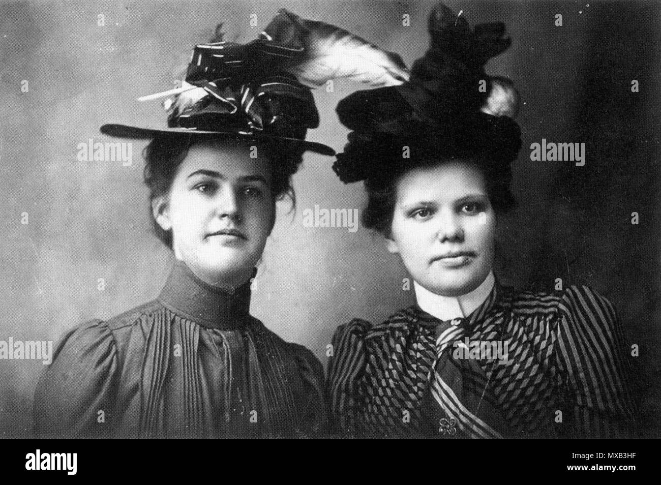 . Cameriere svedese in America . Del tardo XIX secolo foto 295 immigrato.donne.in.cappelli Foto Stock