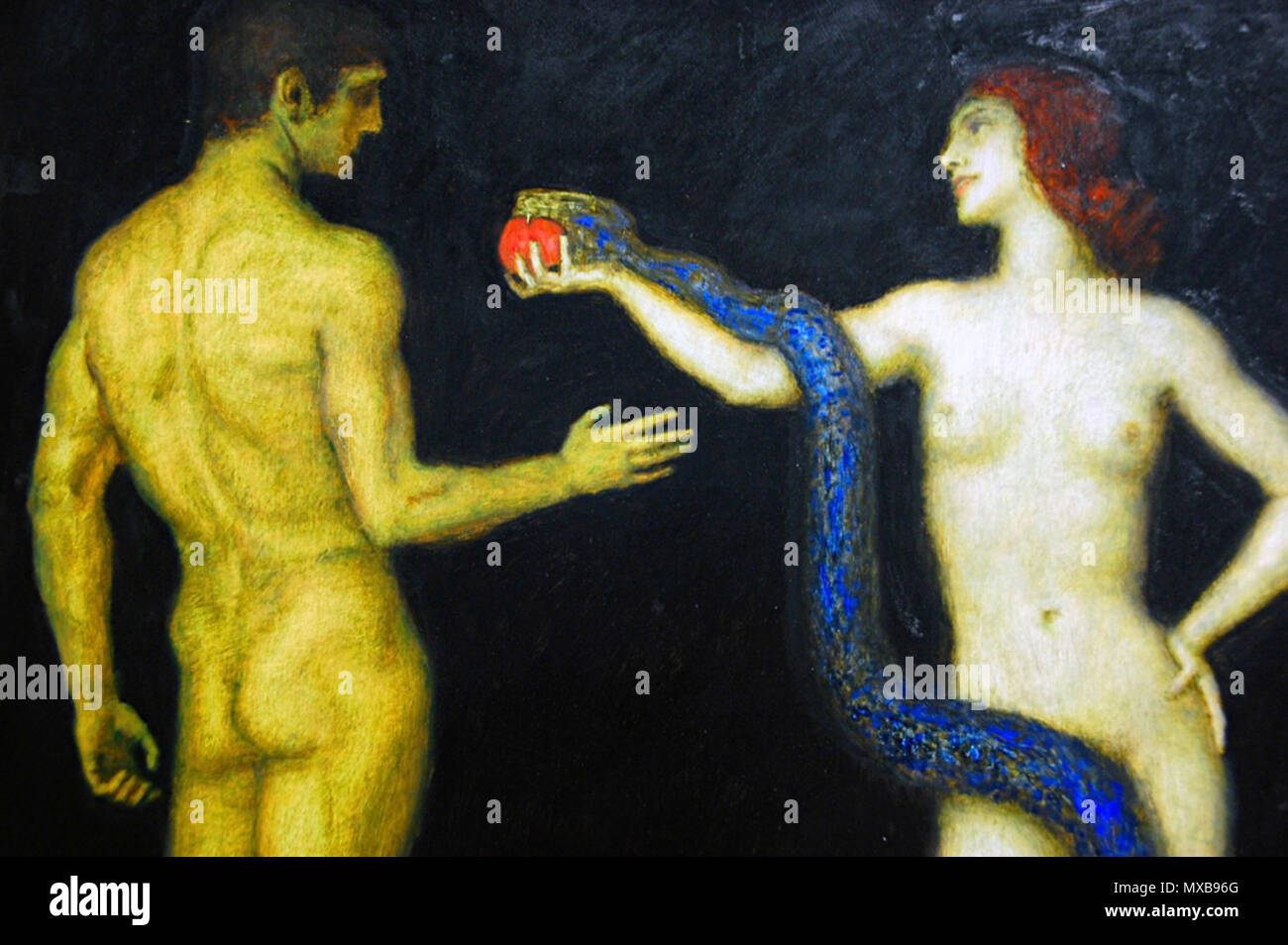 . Inglese: Franz von Stuck della pittura simbolista "Adamo ed Eva". . 6 febbraio 2008, 23:31:19 219 Franz-Von-bloccato-Adam e vigilia Foto Stock