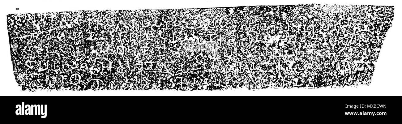 . Inglese: Karla grotte iscrizione 13 di Nahapana . 1 gennaio 1903. Hultzsch, E. 336 Karla grotte iscrizione 13 di Nahapana Foto Stock