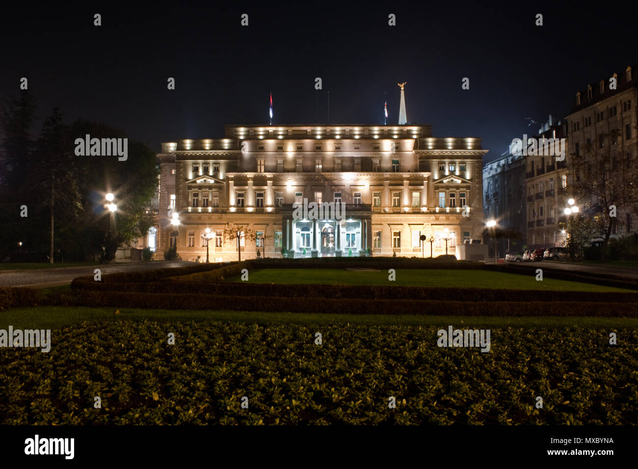Il vecchio palazzo reale di Belgrado Foto Stock