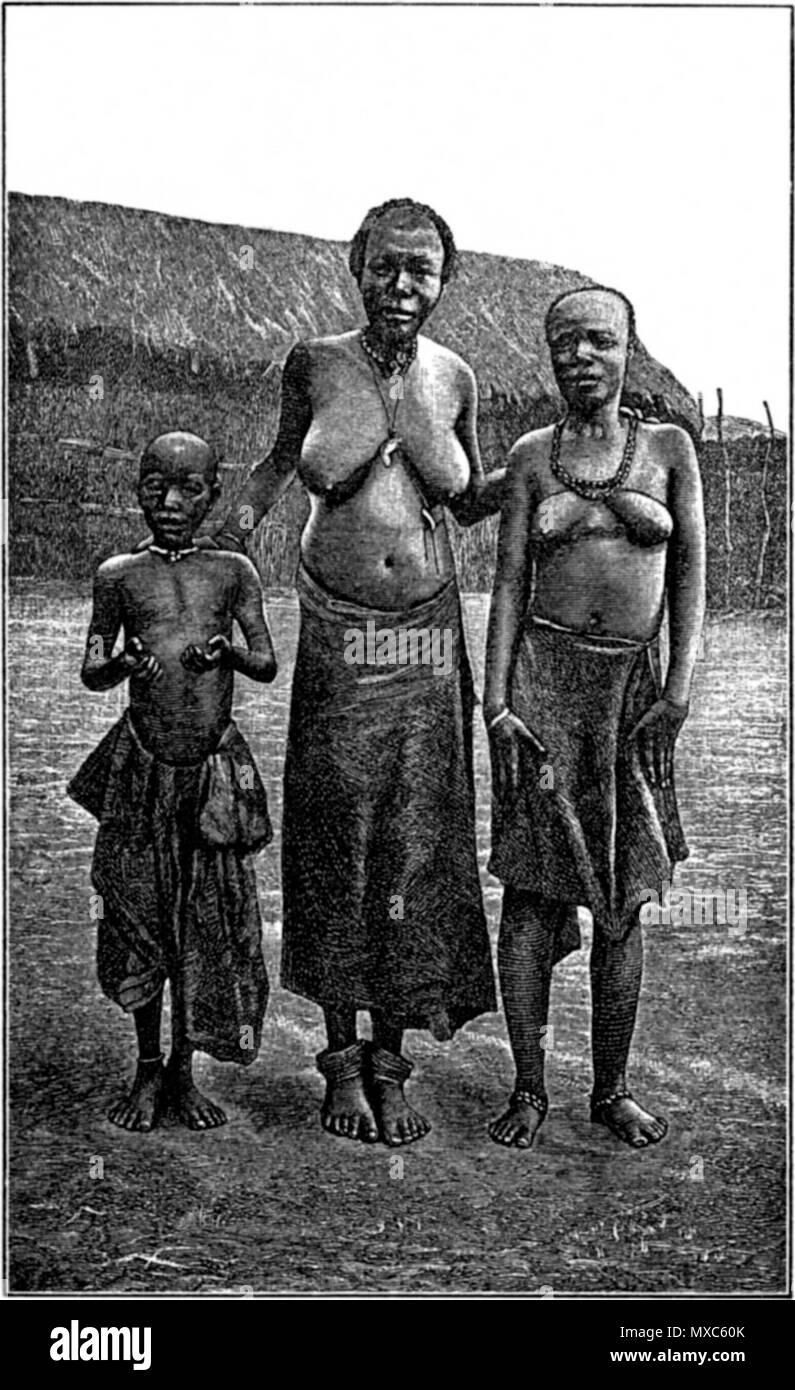 . Inglese: Lukokescha e del suo Signore in attesa. Dansk: Lukokescha og hendes hofdamer. 1898. W. Dreyer 382 Lukokescha og hendes Hofdamer Foto Stock