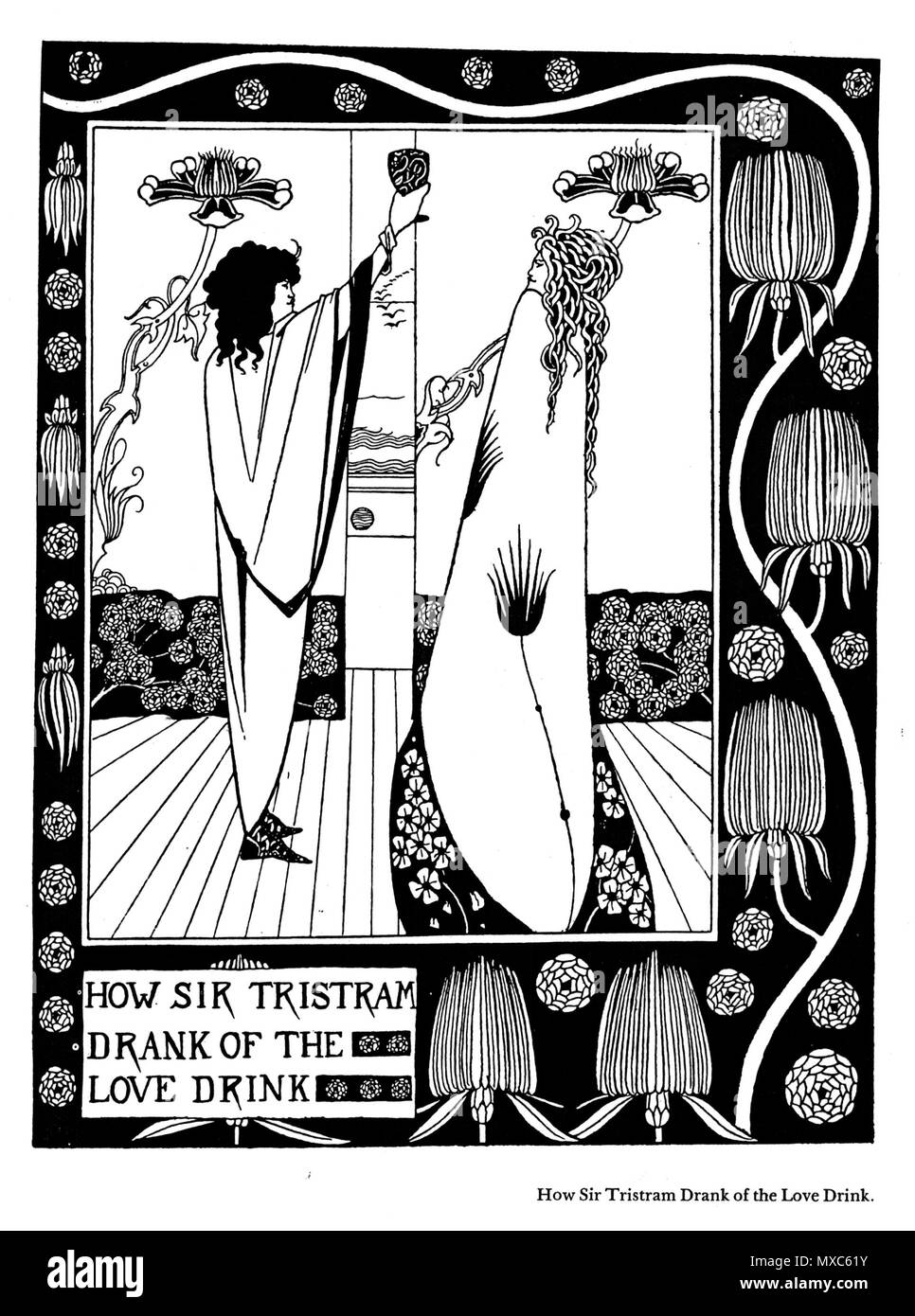 . Come Sir Tristram bevuto dell'amore bere" . 1893 286 come Sir Tristram bevuto dell'amore Bere - da Aubrey Beardsley Foto Stock