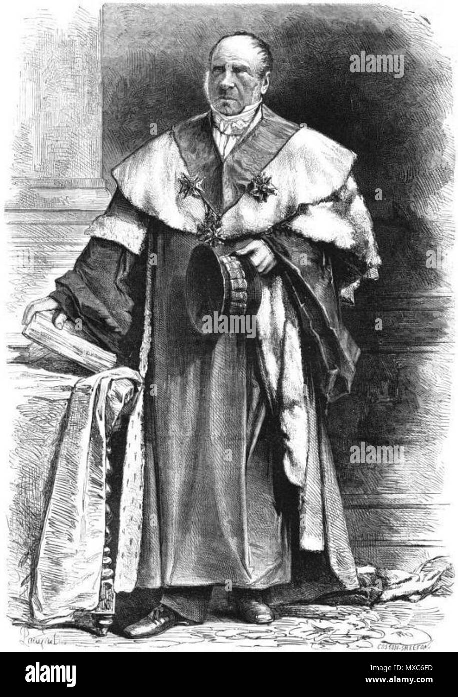 . 'M. Dupin, sénateur, procureur général près la Cour de cassation, membre de l'Académie française et de l'Académie des Sciences morales et politiques ancien bâtonnier de l'Ordre des Avocats." . 1865. Sconosciuto 384 M. Dupin Foto Stock