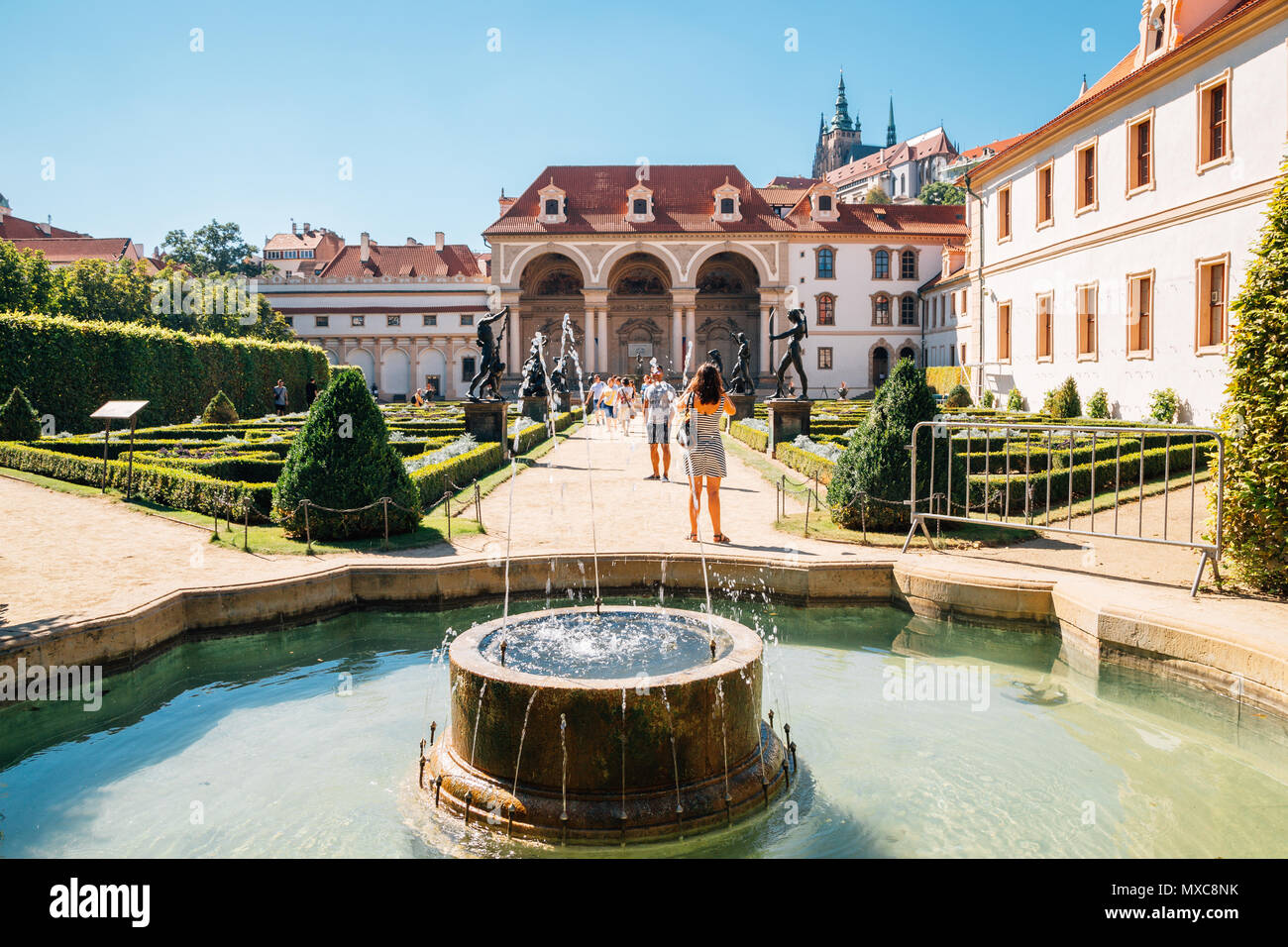 Praga, Repubblica Ceca - 27 Agosto 2016 : Wallenstein garden Foto Stock