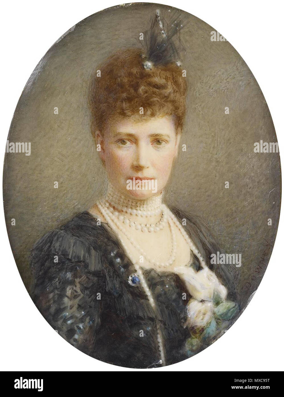 . Inglese: Maria Feodorovna, Dowager imperatrice di Russia (1847-1928) William e Daniel Downey erano fotografi in base a Newcastle upon Tyne e Londra. La regina Victoria era primo fotografato "da un ottimo fotografo Downey, dal Newcastle" il 22 settembre 1866 (RA QVJ). W. & D. Downey Studios stabilito a Londra a 6 Ebury Street (1872 - 8), e successivamente a 51 Ebury Street (1879) e 57 Ebury Street (1880 - 90), sebbene molti di loro per la stampa e la finitura è stata ancora completata in Newcastle. Essi divennero noti per la loro fotografia di membri della famiglia reale e altri società figura Foto Stock