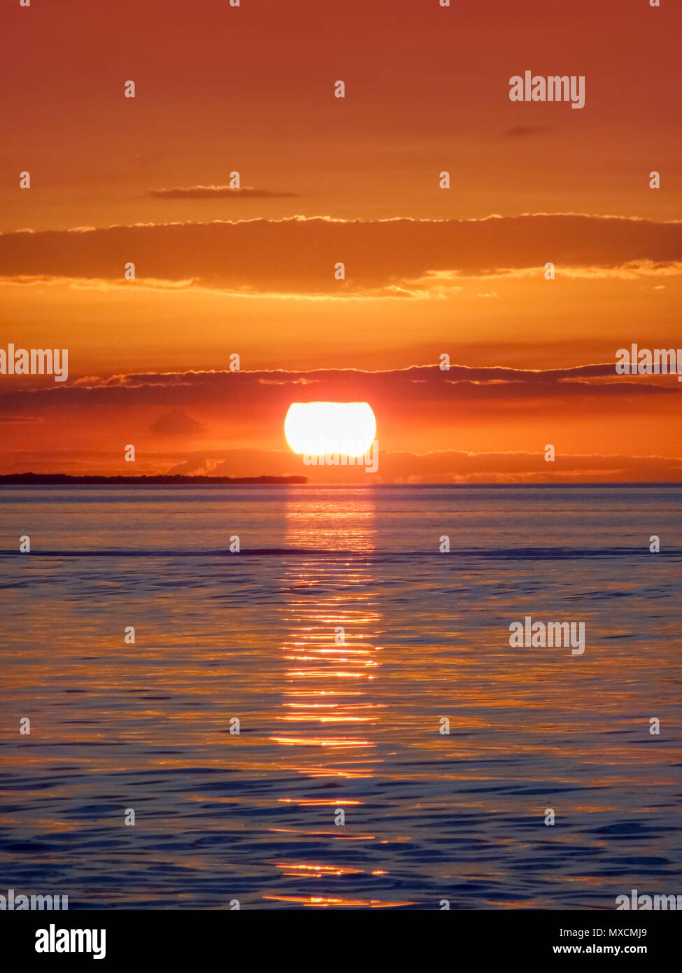 Idilliaco vibrante intorno al tramonto Caye Caulker in Belize in America centrale Foto Stock