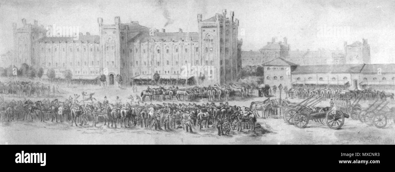 . Max II. Kaserne in München . 1870. Schmal 408 Max II kaserne 01 Foto Stock