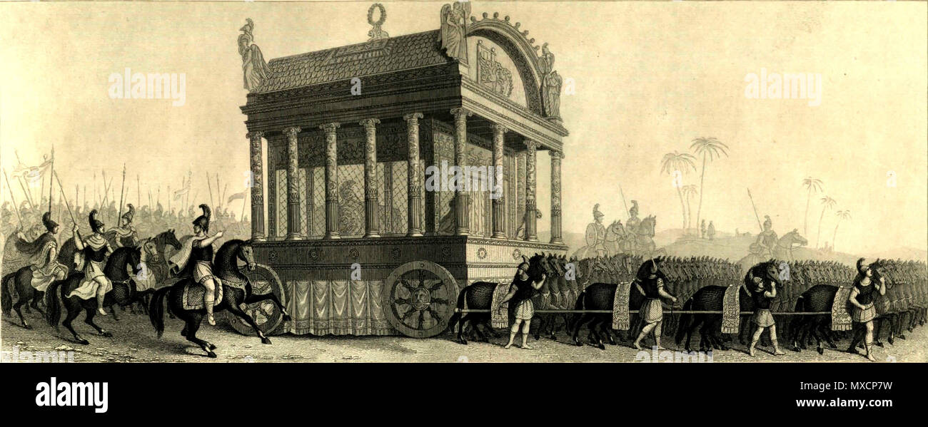 . Alexander vecchi disegni . A metà del XIX secolo 416 metà del XIX secolo la ricostruzione di Alexander's catafalque basato sulla descrizione da Diodoro Foto Stock