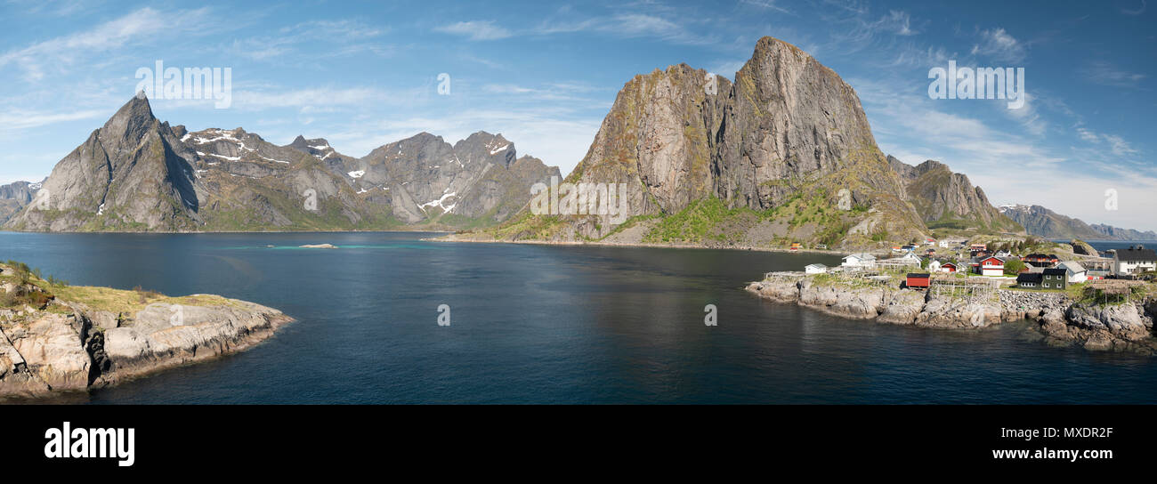 Hamnoy, Isole Lofoten in Norvegia. Foto Stock