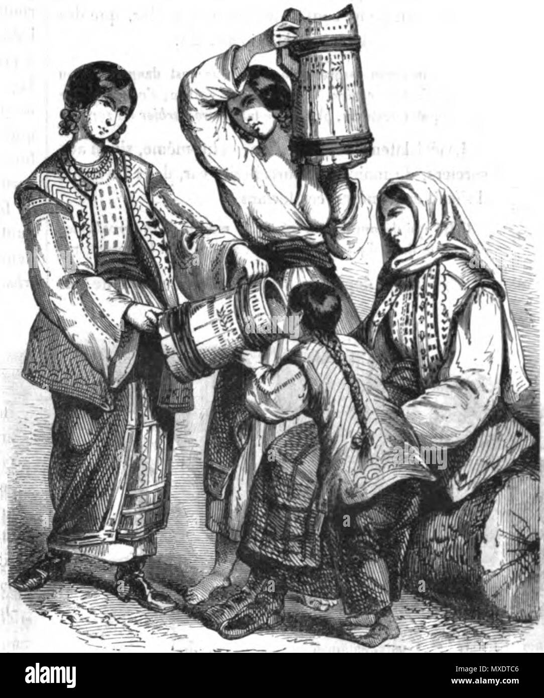 . Moldo-Valachie, costumi valaques et tziganes - femmes . 1840s. Sconosciuto 422 Moldo-Valachie, costumi valaques et tziganes - femmes Foto Stock