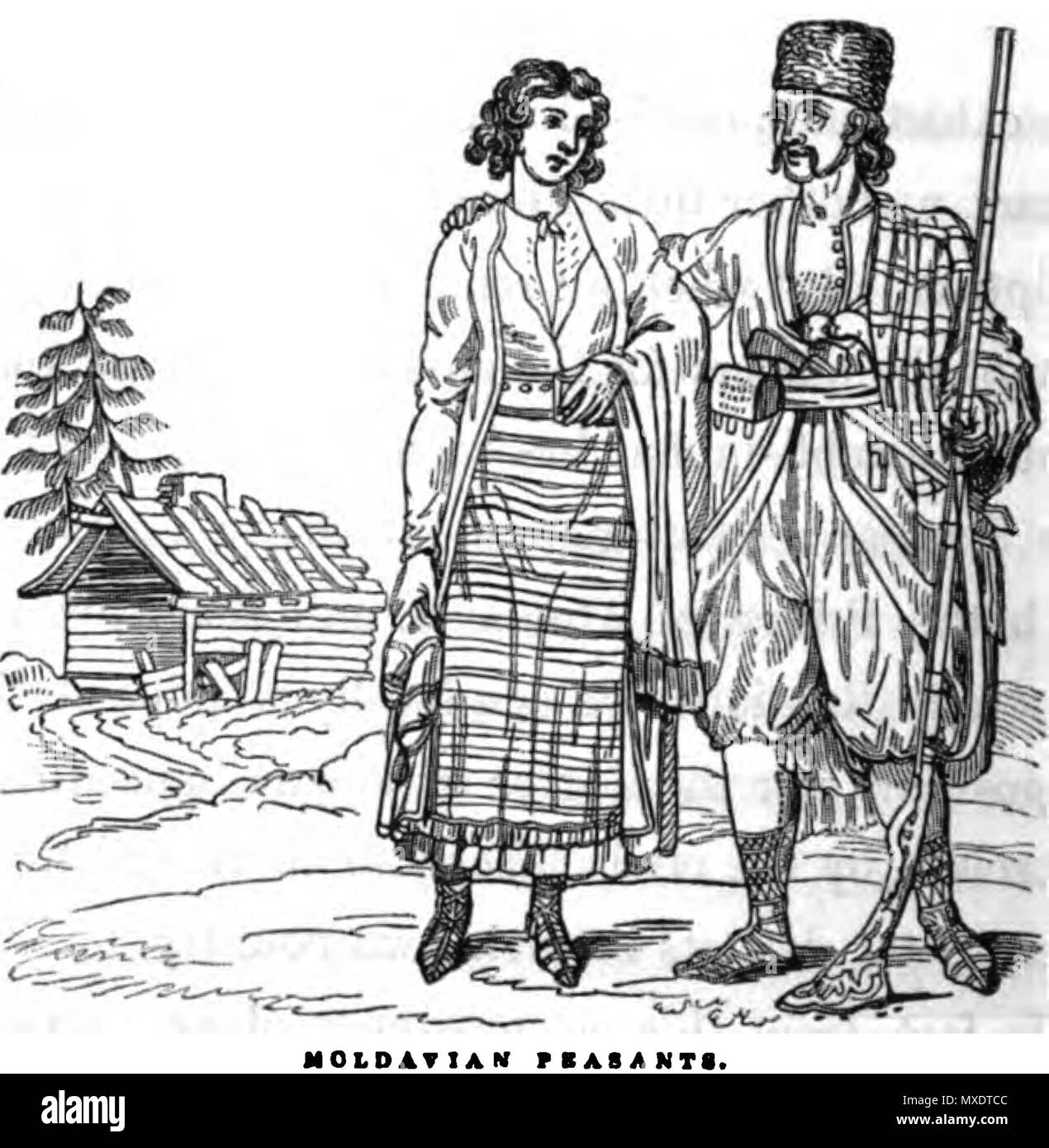 . Inglese: Adolphe Laurent Joanne, viaggia in western Causasus . 1838. Edmund Spencer 422 contadini moldavi. Edmund Spencer (capt.). Viaggi in western Causasus.1838. Capitolo XIV Foto Stock