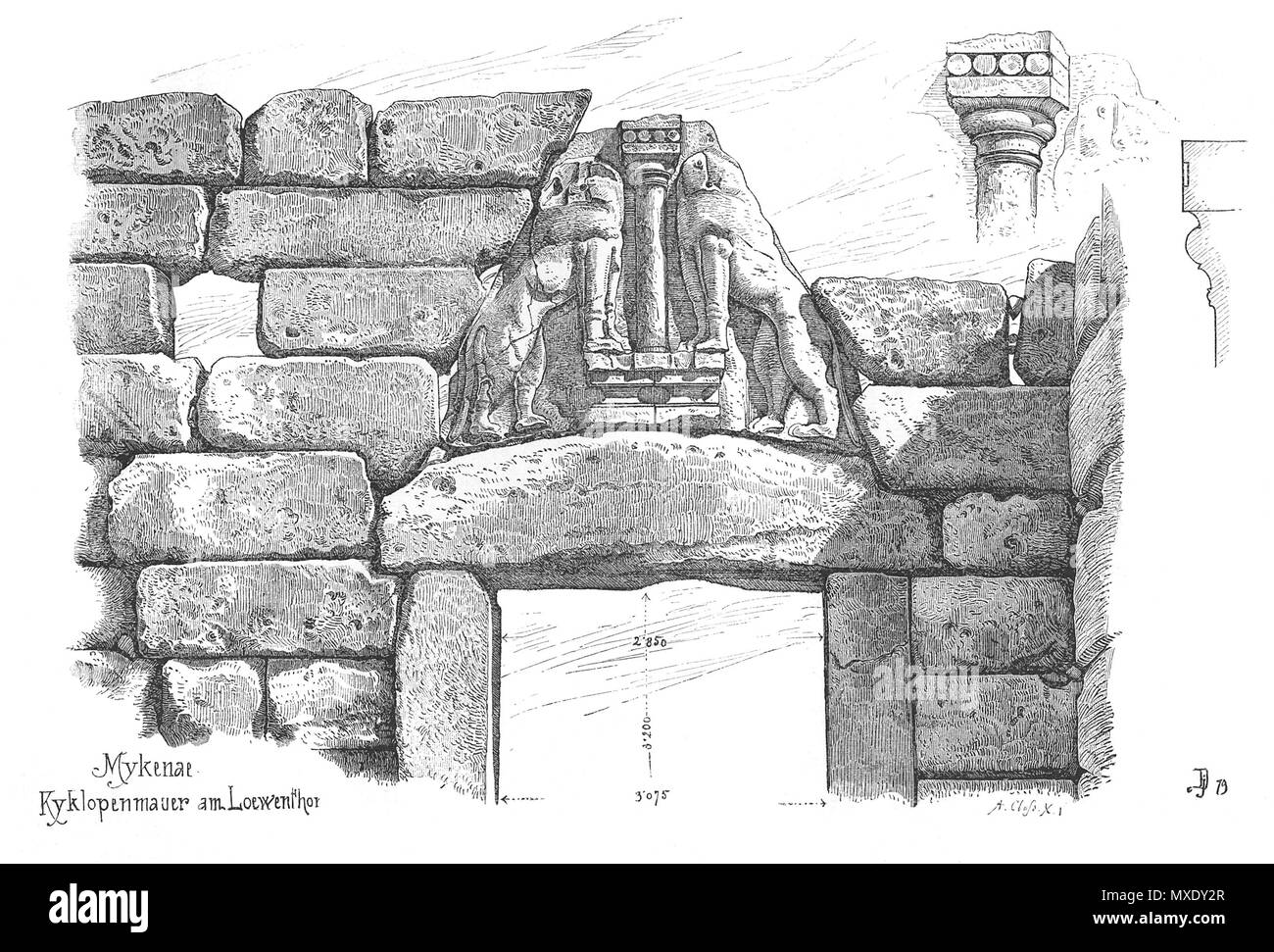 434 Mykene - Löwentor 1881 Foto Stock