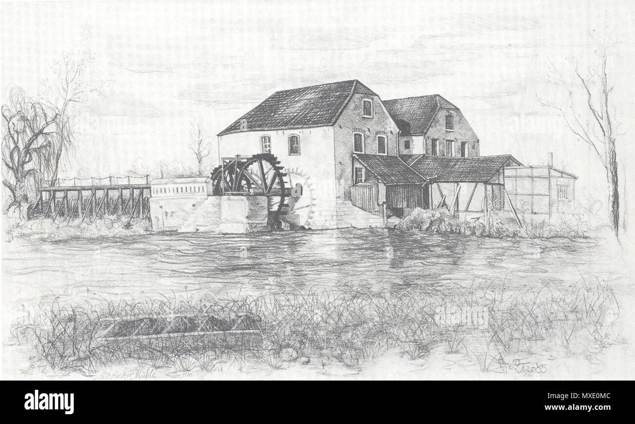 . Deutsch: Die Neubrücker Mühle im Jahr 1930 . 1 gennaio 1930. LeoLibero 441 Neubruecker Muehle um 1930 Foto Stock