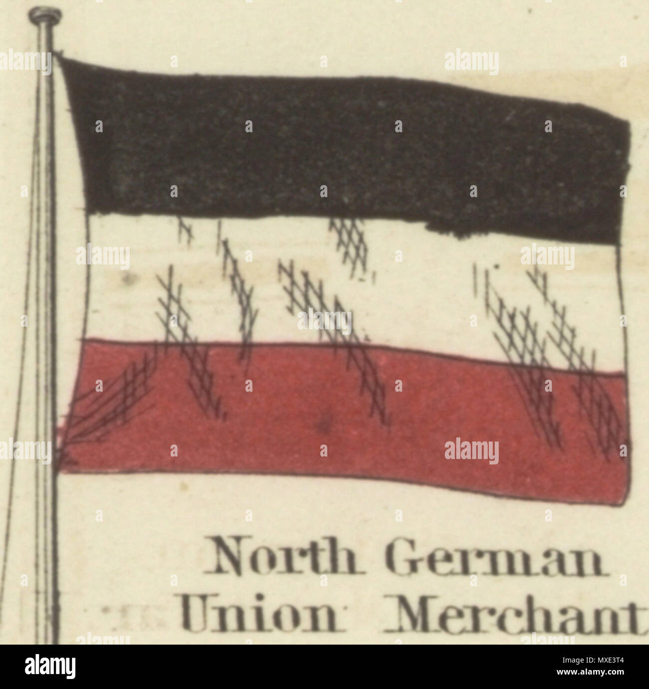 . Inglese: Nord tedesco Unione Merchant. Johnson nuovo grafico di emblemi nazionali, 1868.jpg Johnson nuovo grafico di emblemi nazionali. La stampa mostra le bandiere dei vari paesi, quelle percorse da navi e il 'Signals per piloti." nell'angolo in alto a sinistra è il 'degli Stati Uniti 37-stella bandiera, nell'angolo in alto a destra è il "Royal Standard del Regno Unito Gran Bretagna & Irlanda'; nell'angolo in basso a sinistra è il "russo" Standard e nell'angolo in basso a destra è il 'Standard francese." Il flag su questo foglio differiscono leggermente da quelli su di un altro foglio numerato 4 [top left] e 5 [alto a destra] Foto Stock