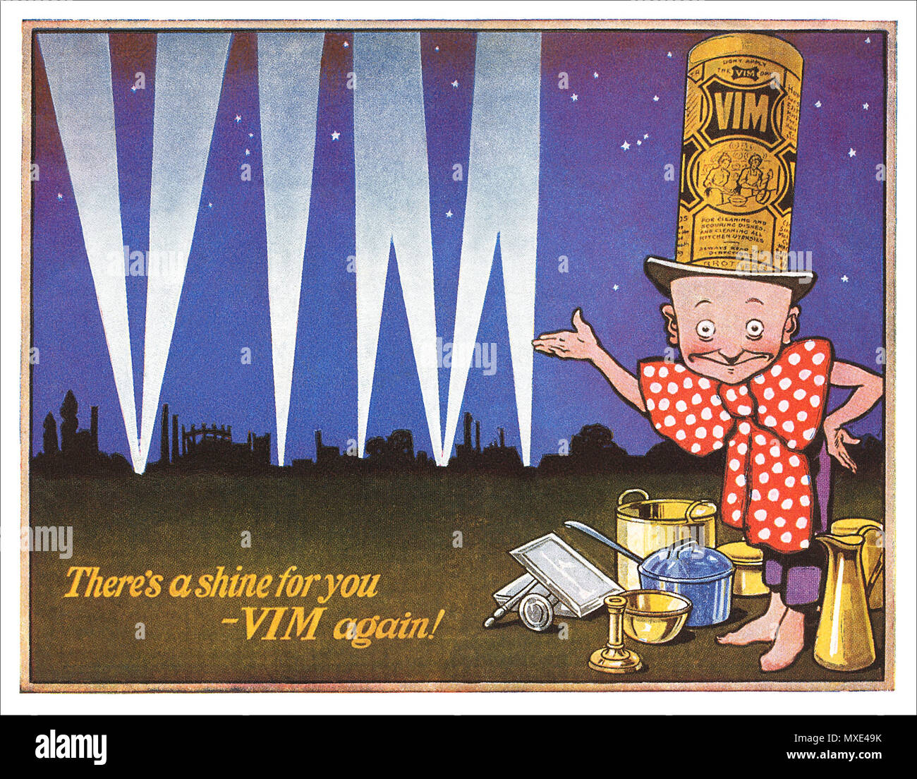 Vintage rivista promozionale inserire per Vim detergenti per la casa. Foto Stock
