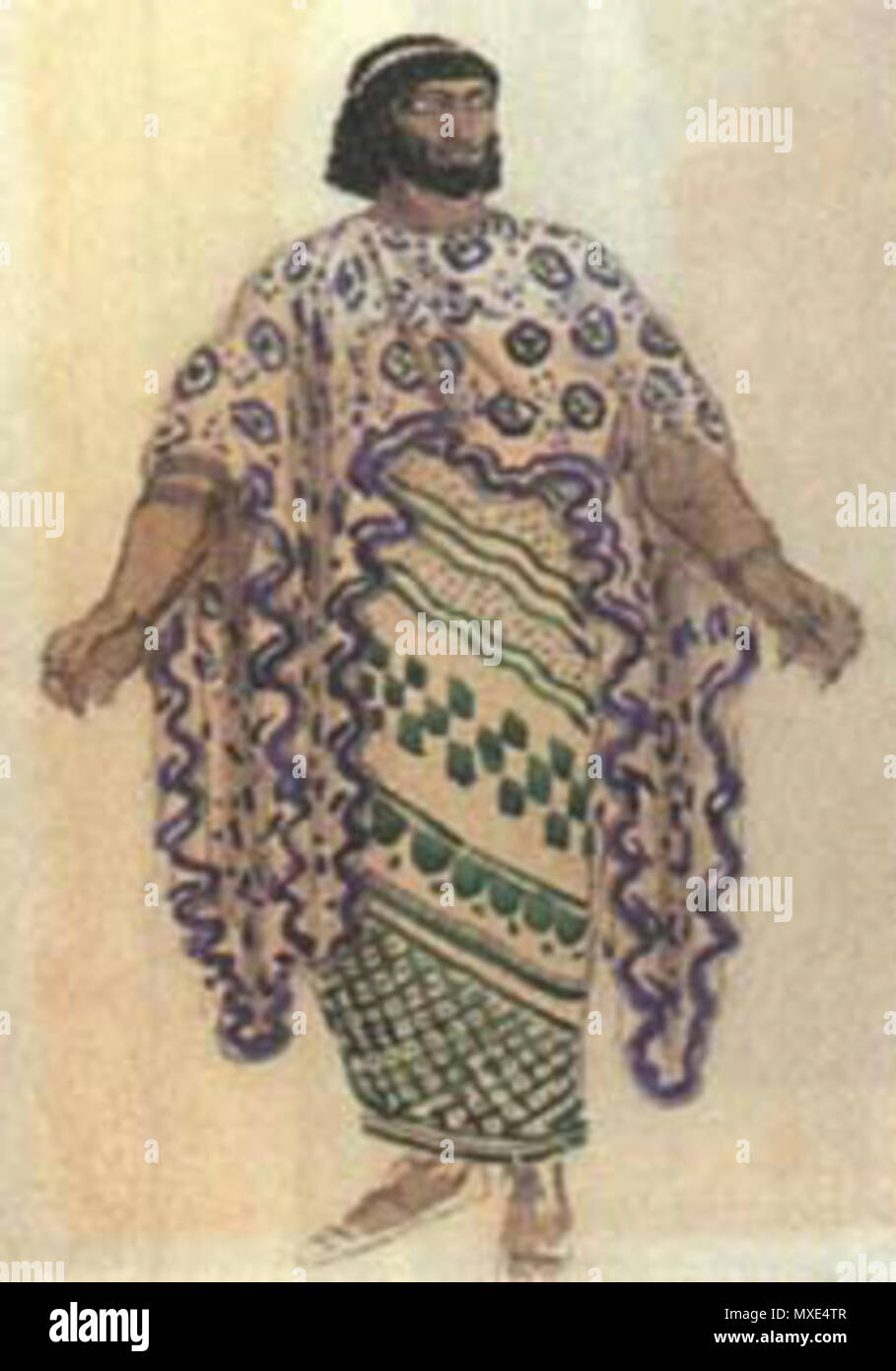 . Л. С. Бакст. Эскиз костюма царедворца к спектаклю *Эдип в Колоне*. 1904 . 1904. Бакст 453 Edipo a Colonus da Bakst 04 Foto Stock