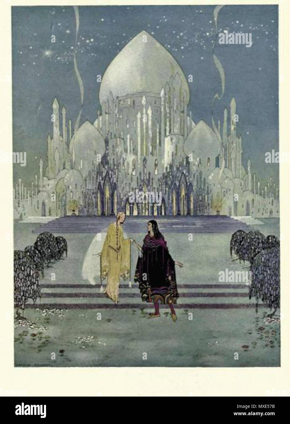 . Inglese: Virginia Frances Sterrett lei è nato a Chicago nel 1900. Il suo padre è morto quando era molto giovane, e la sua madre si sono mossi con la Virginia e sua sorella a vivere con la propria famiglia estesa. Dimostrando un precoce talento per l'arte, entrò e ha vinto premi in concorsi di disegno al Kansas State Fair Exhibition. Il suo corso di vita come un illustratore è stato impostato e come un adolescente ha iniziato a lavorare per diverse agenzie di pubblicità. Un bout di tubercolosi la lasciò in uno stato di permanente le cattive condizioni di salute. Il suo talento per la fantasy art attirato l attenzione delle case editrici e all età di 1 Foto Stock