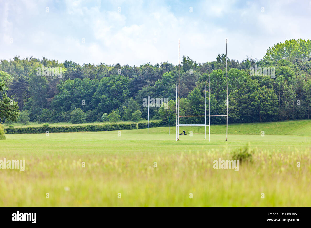Rugby posti su campi regno unito Foto Stock