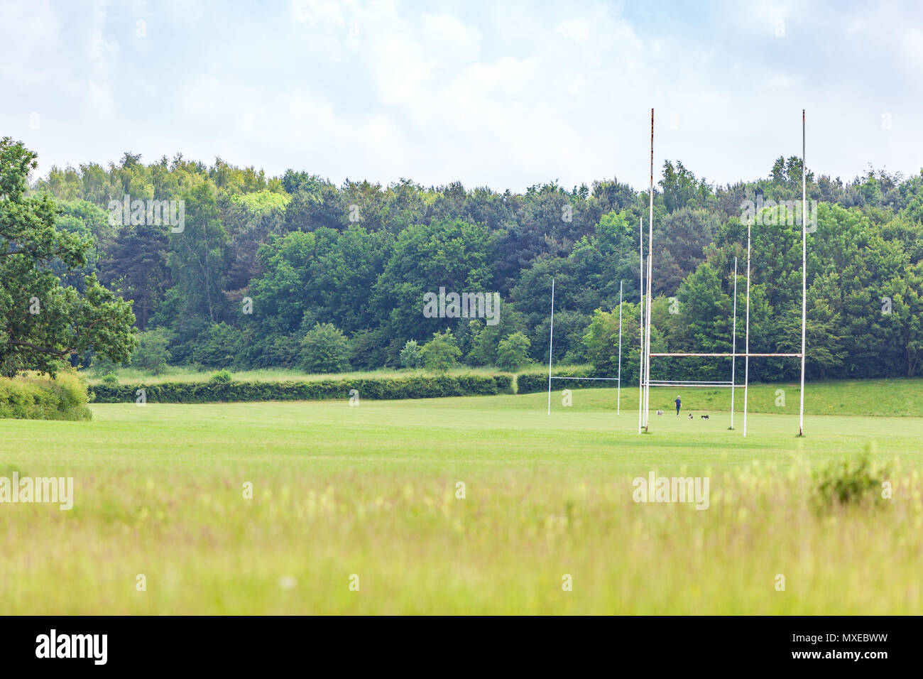 Rugby posti su campi regno unito Foto Stock