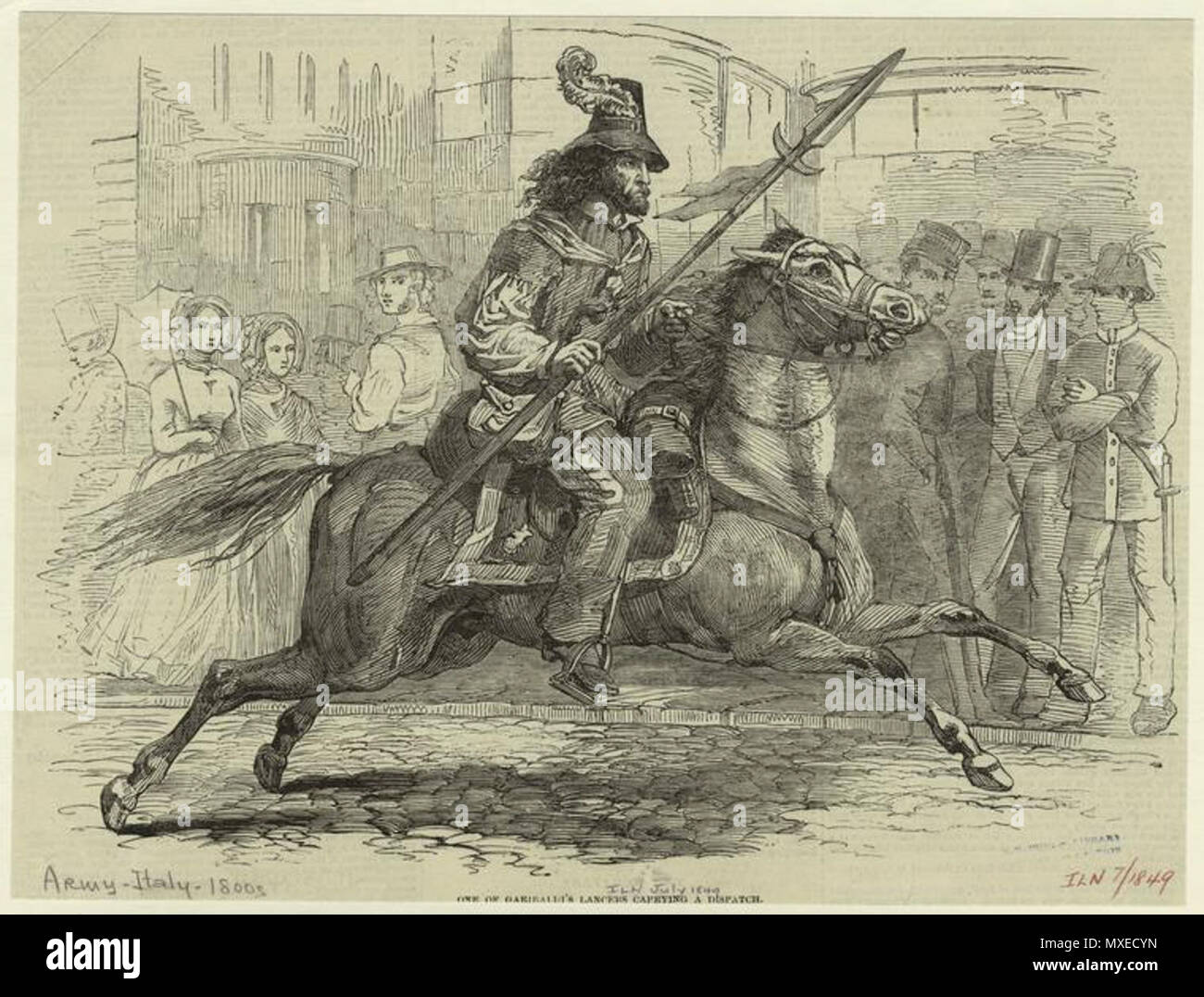 Inglese: immagine titolo uno dei garibaldini lancieri portante una ... Descrizione di una foto in inglese