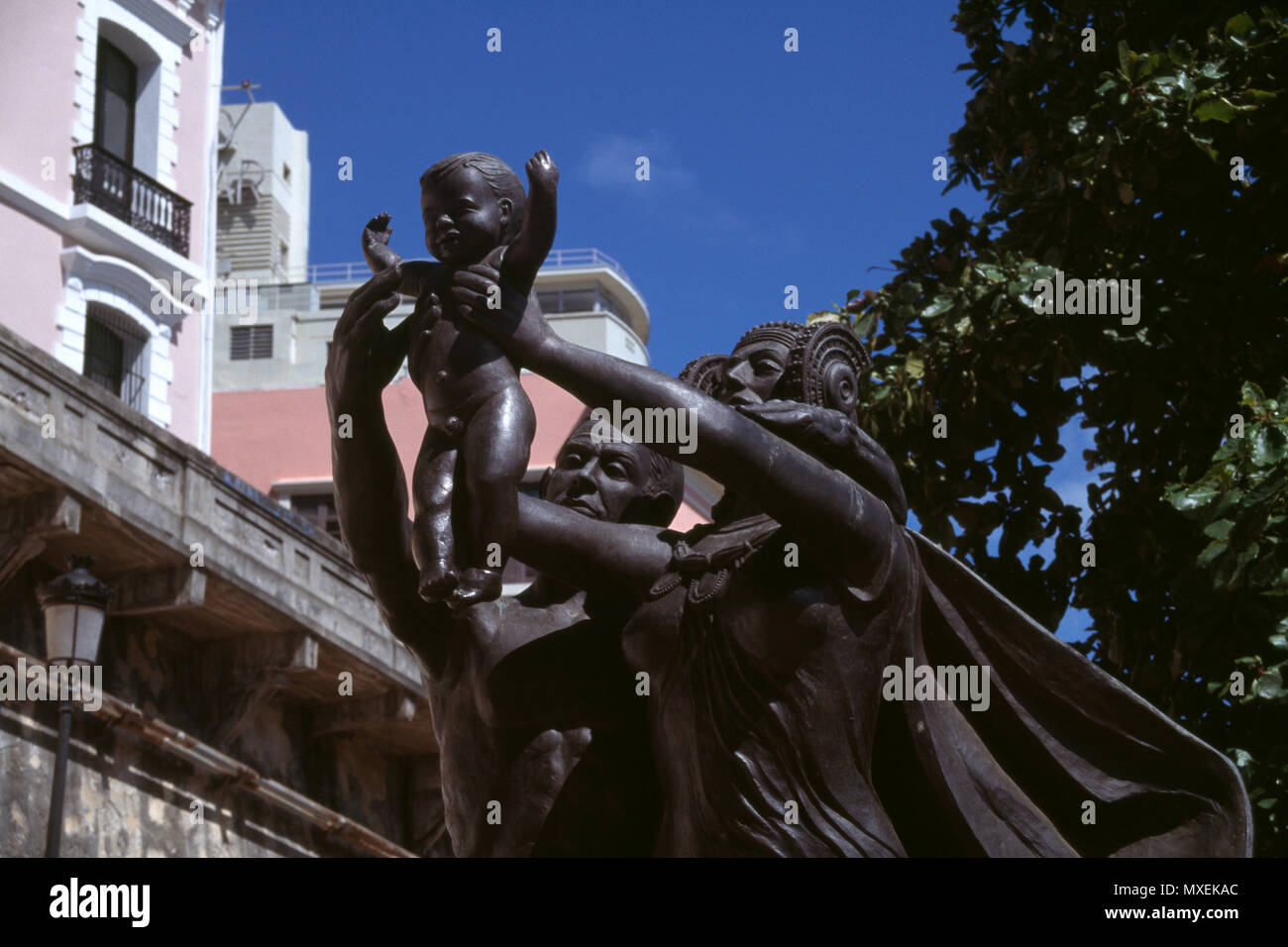 Staue nella vecchia San Juan Portorico Foto Stock